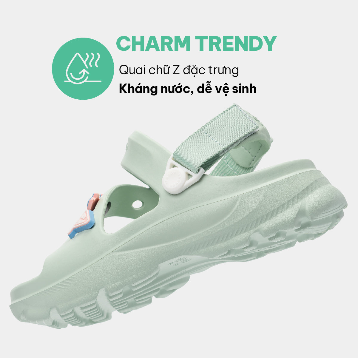 Sandal FX nữ nhựa đúc xanh mint