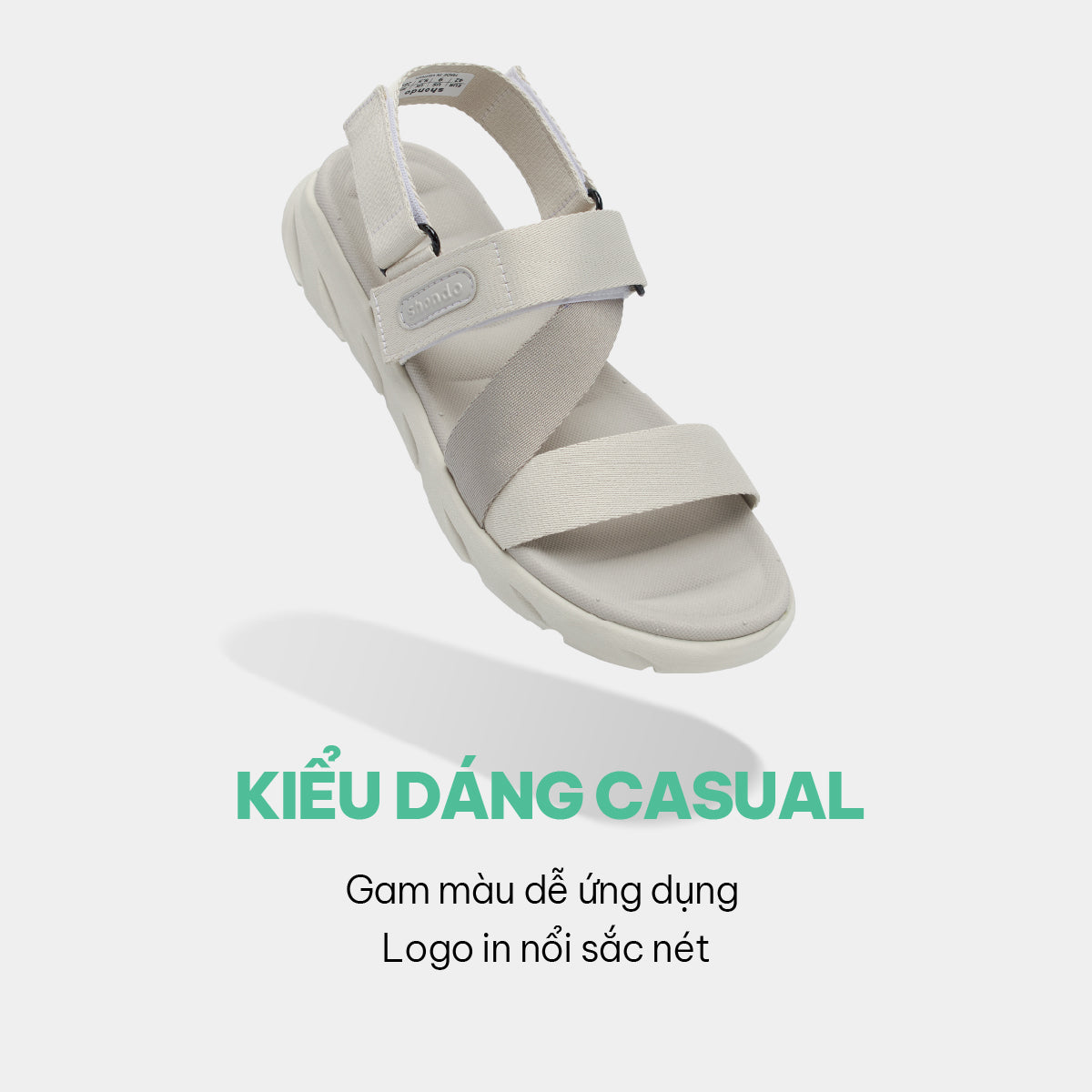 Sandal F6S quai chéo unisex nâu nhạt