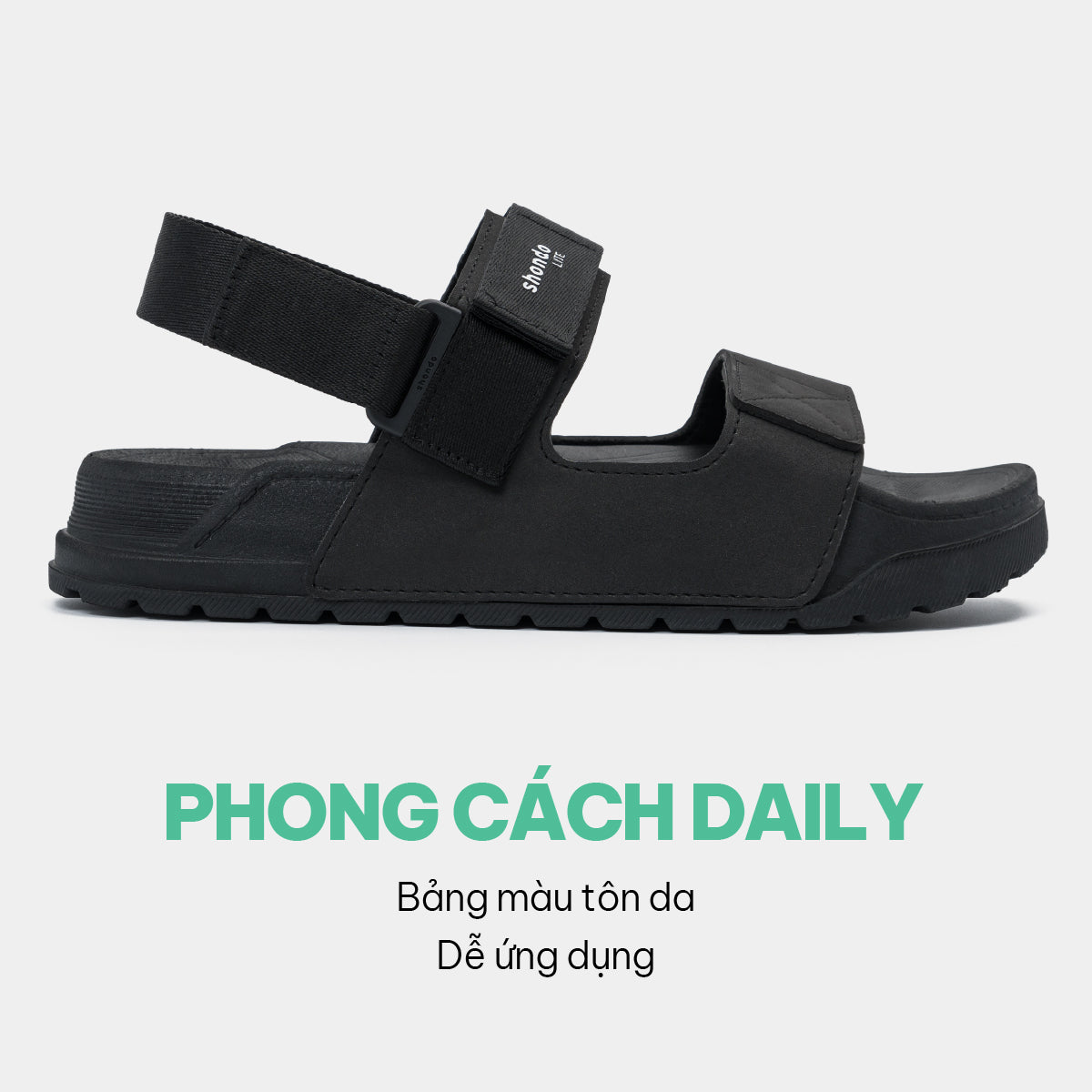 Sandal Platy 4 Lite quai ngang unisex đen