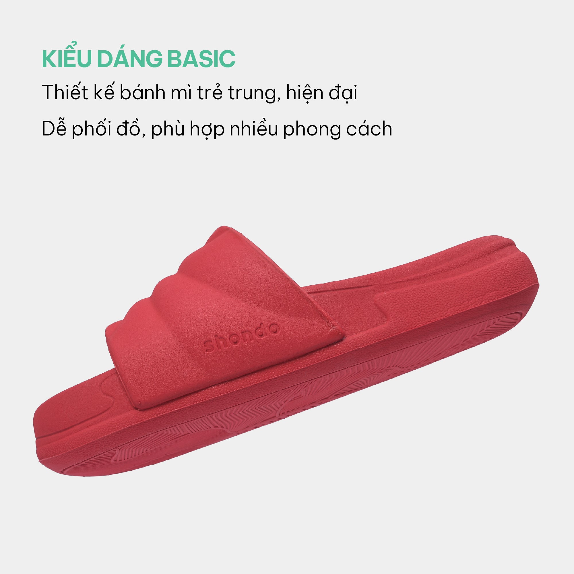 Trendy bread slippers with 5 red plastic straps