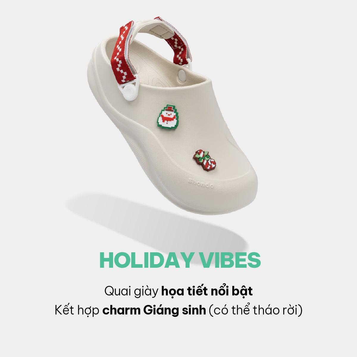 Clog SUKE Limax Christmas unisex trắng kem