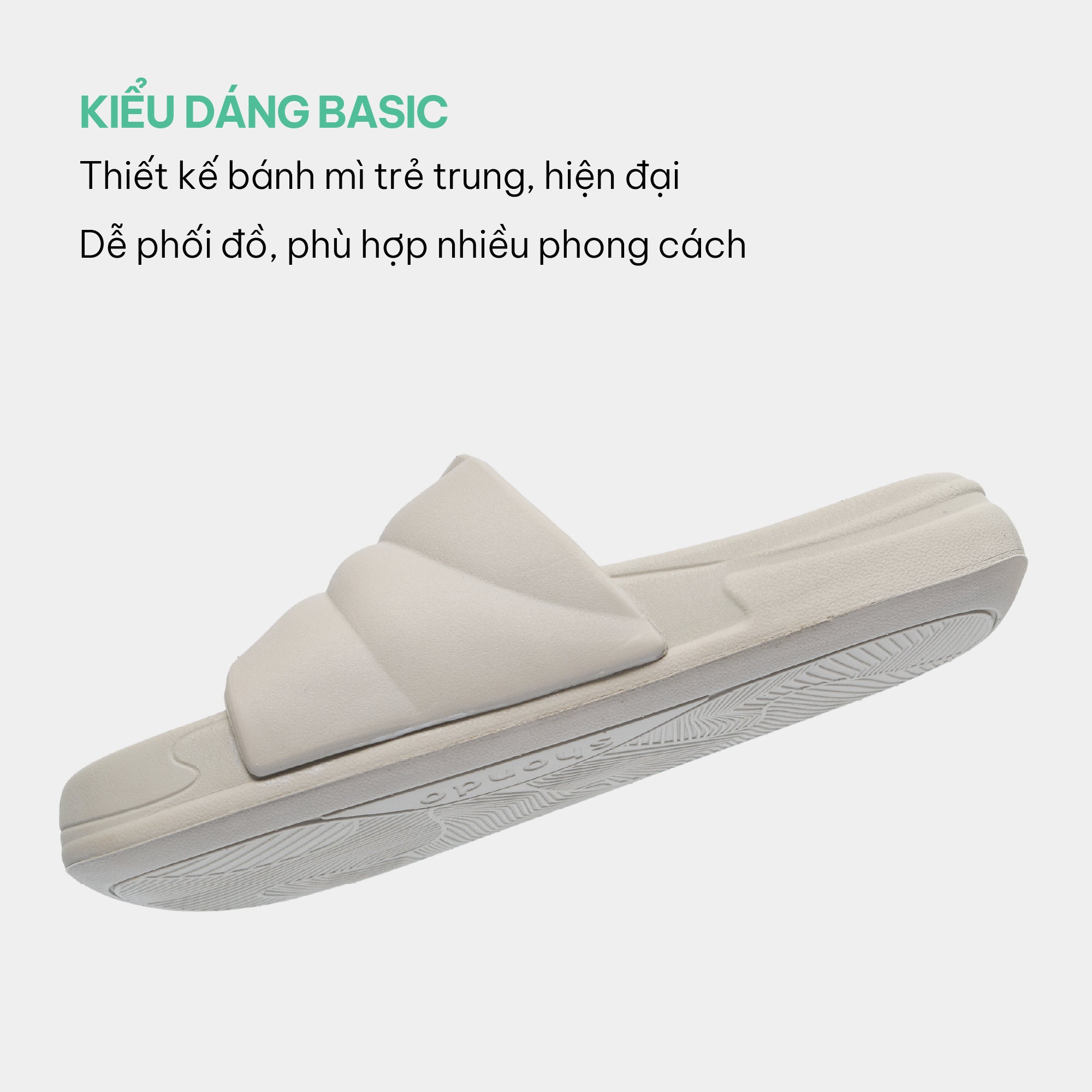 Dép bánh mì Trendy 5 quai nhựa nâu