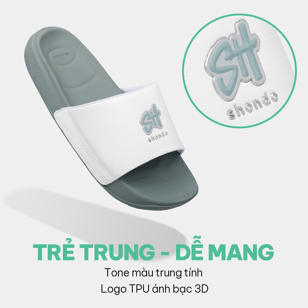 Dép Trendy 7 unisex SH xám trắng