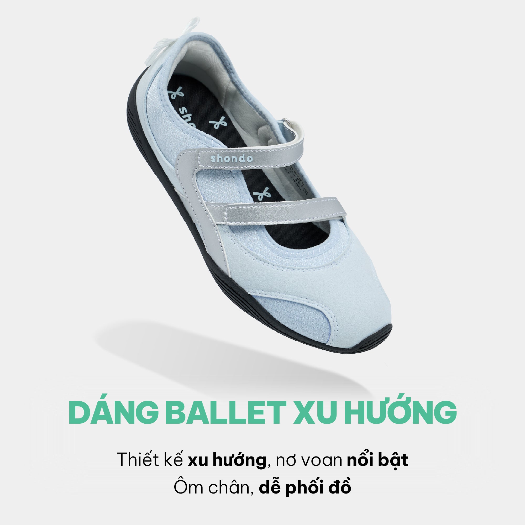 Giày Sneaker Ballet Minie Phối Nơ Nữ Xanh Dương