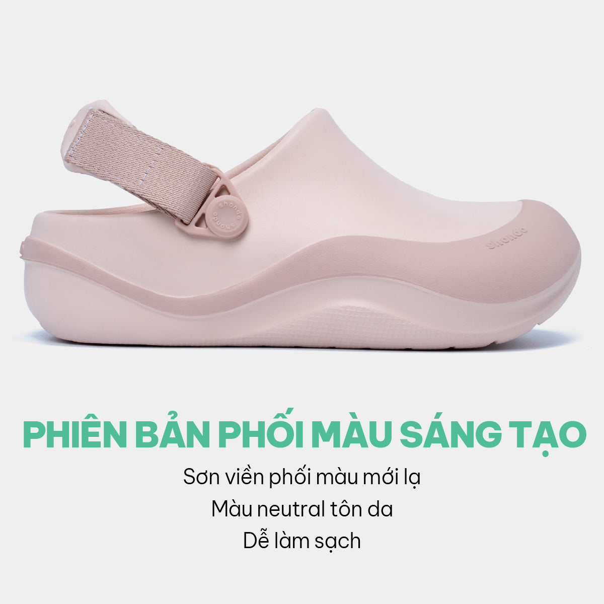 Giày Clog Suke Viền Đế Unisex Hồng
