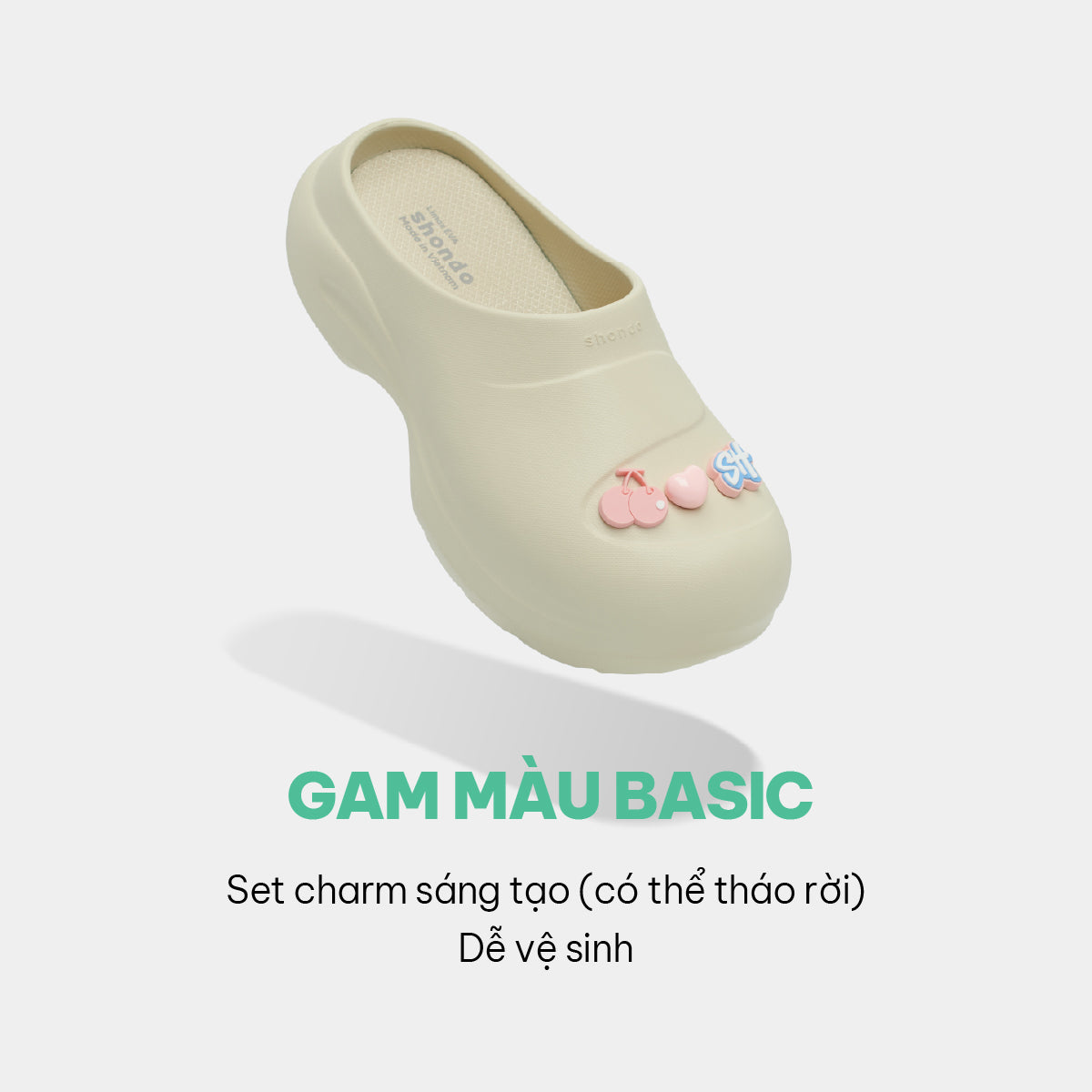 Clog Mule Chic Limax đế cao nữ be