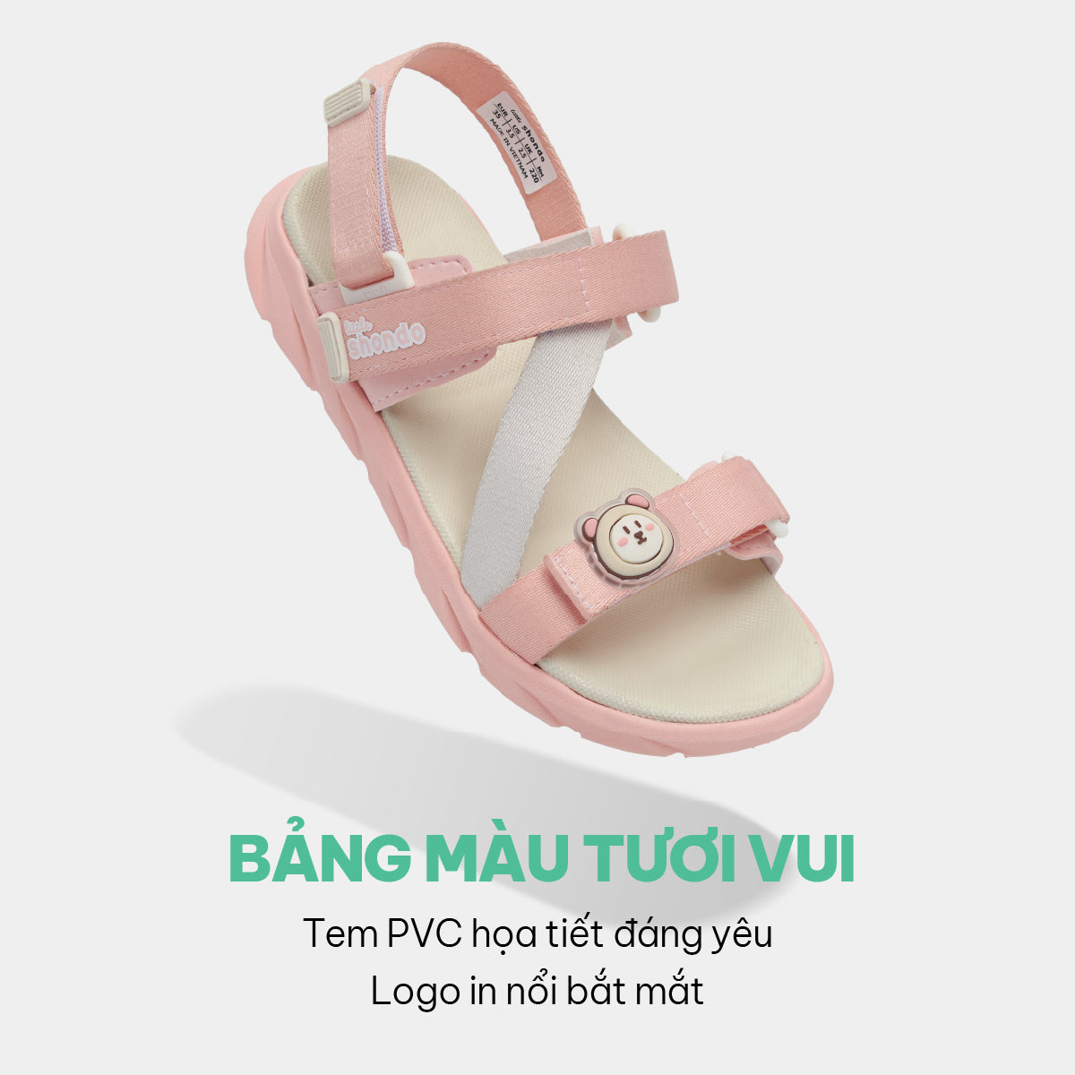 Sandal trẻ em Little 6 quai chéo hồng kem