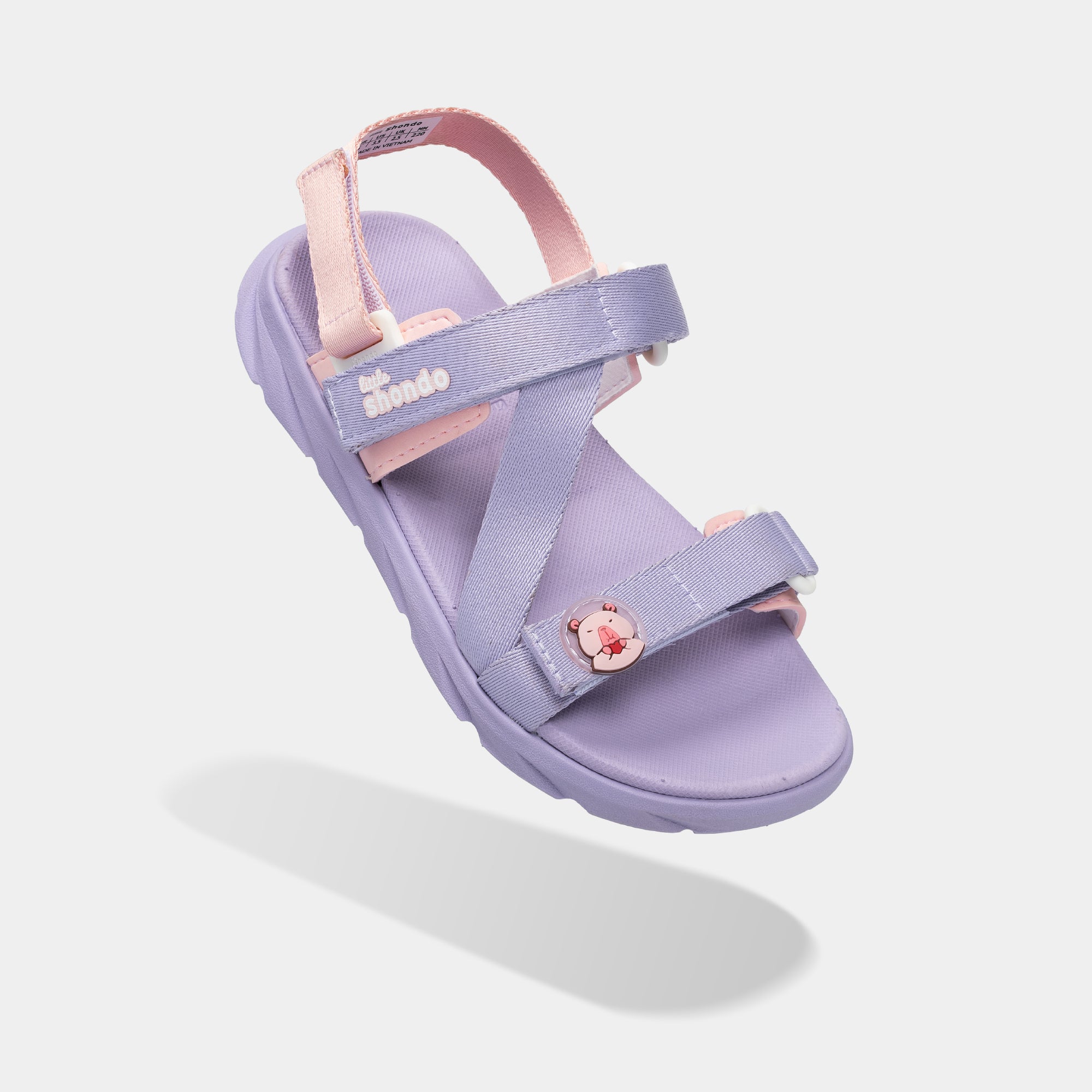 Sandal bé gái Little 6 capybara tím