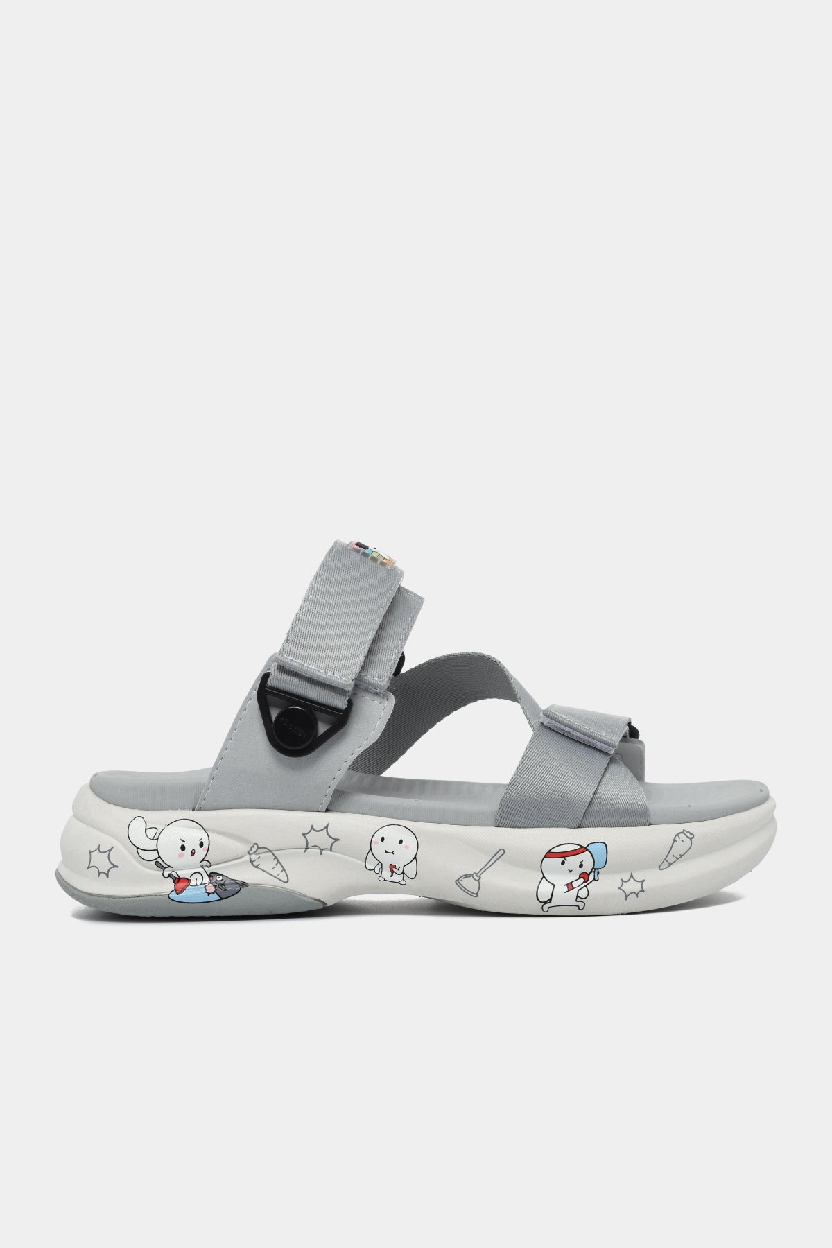Sandal F8B T7M nam nữ khóa xoay xám