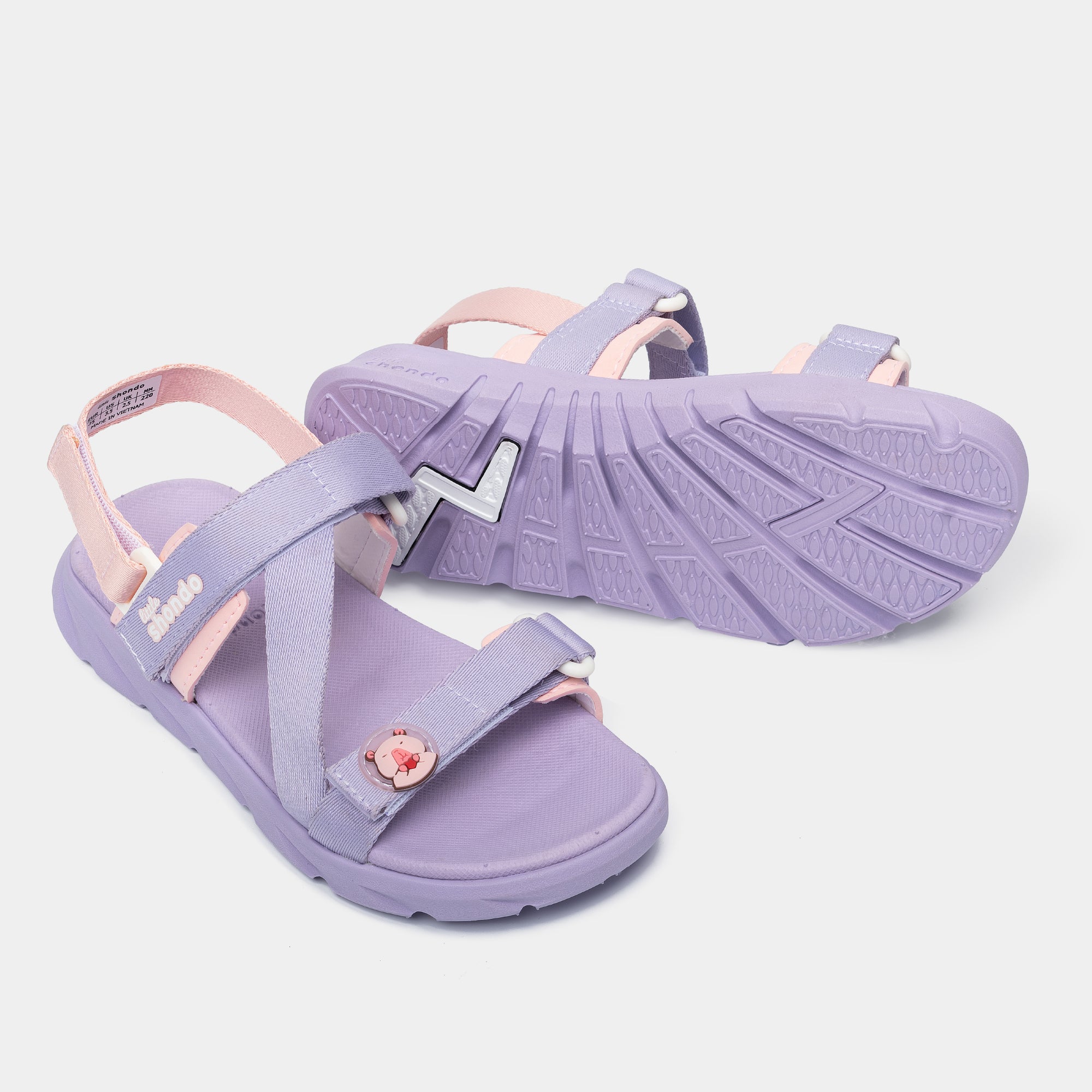 Sandal bé gái Little 6 capybara tím