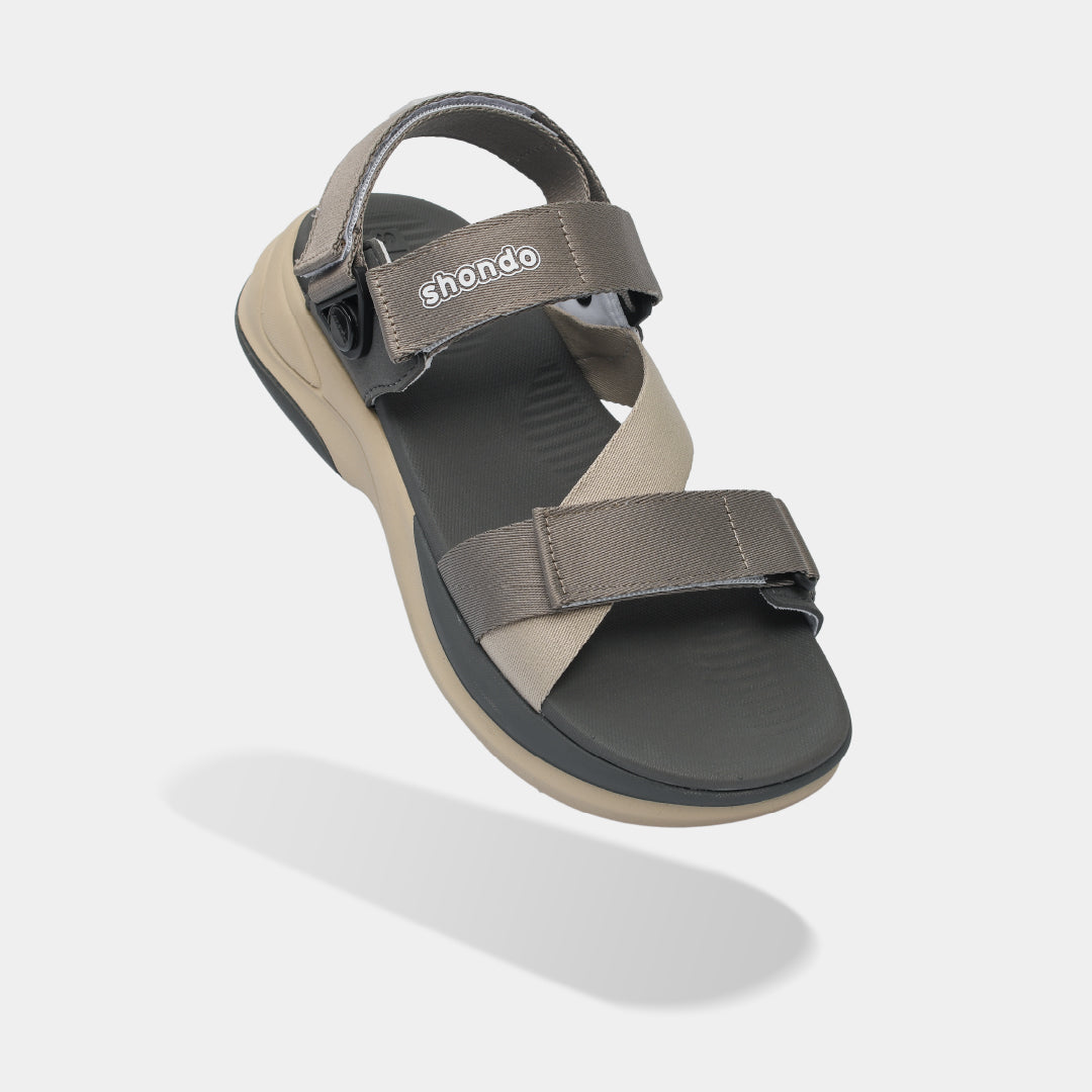 Sandal nam nữ F8B quai xoay be xám