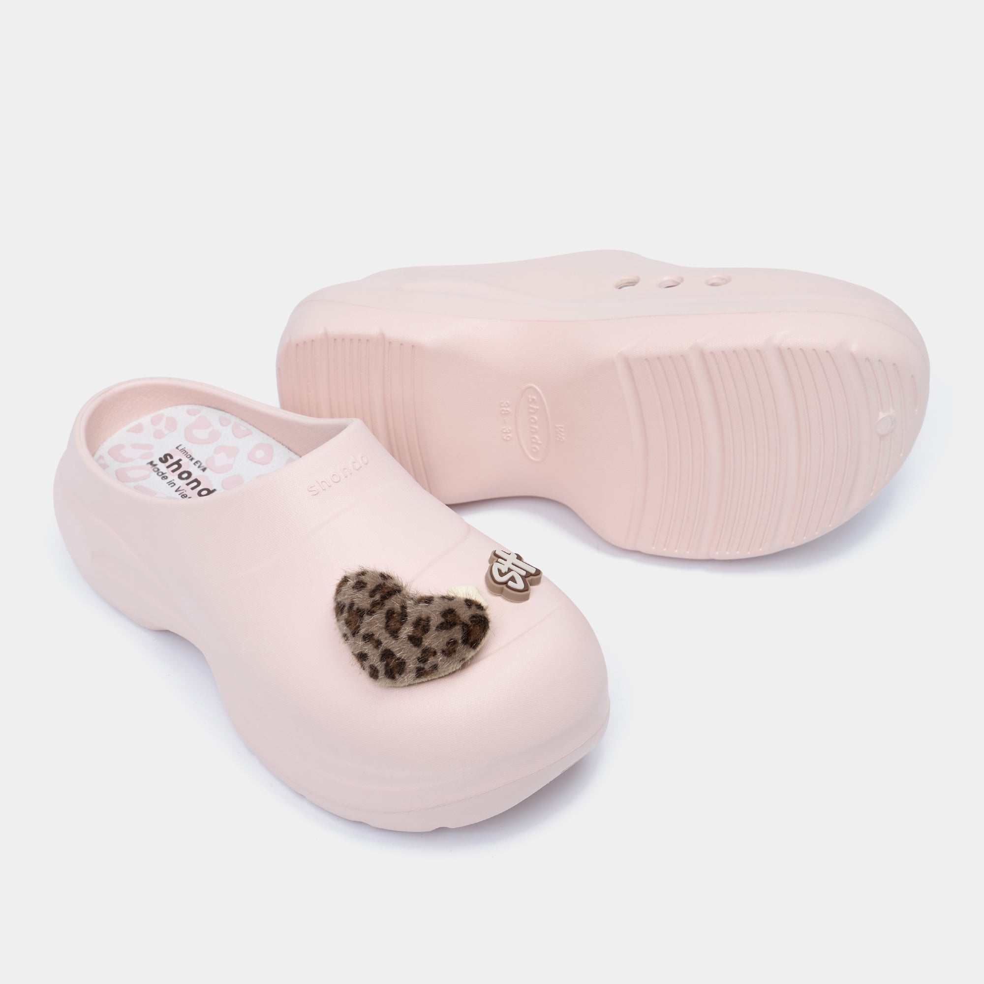Clog Mule Chic Limax da báo nữ hồng