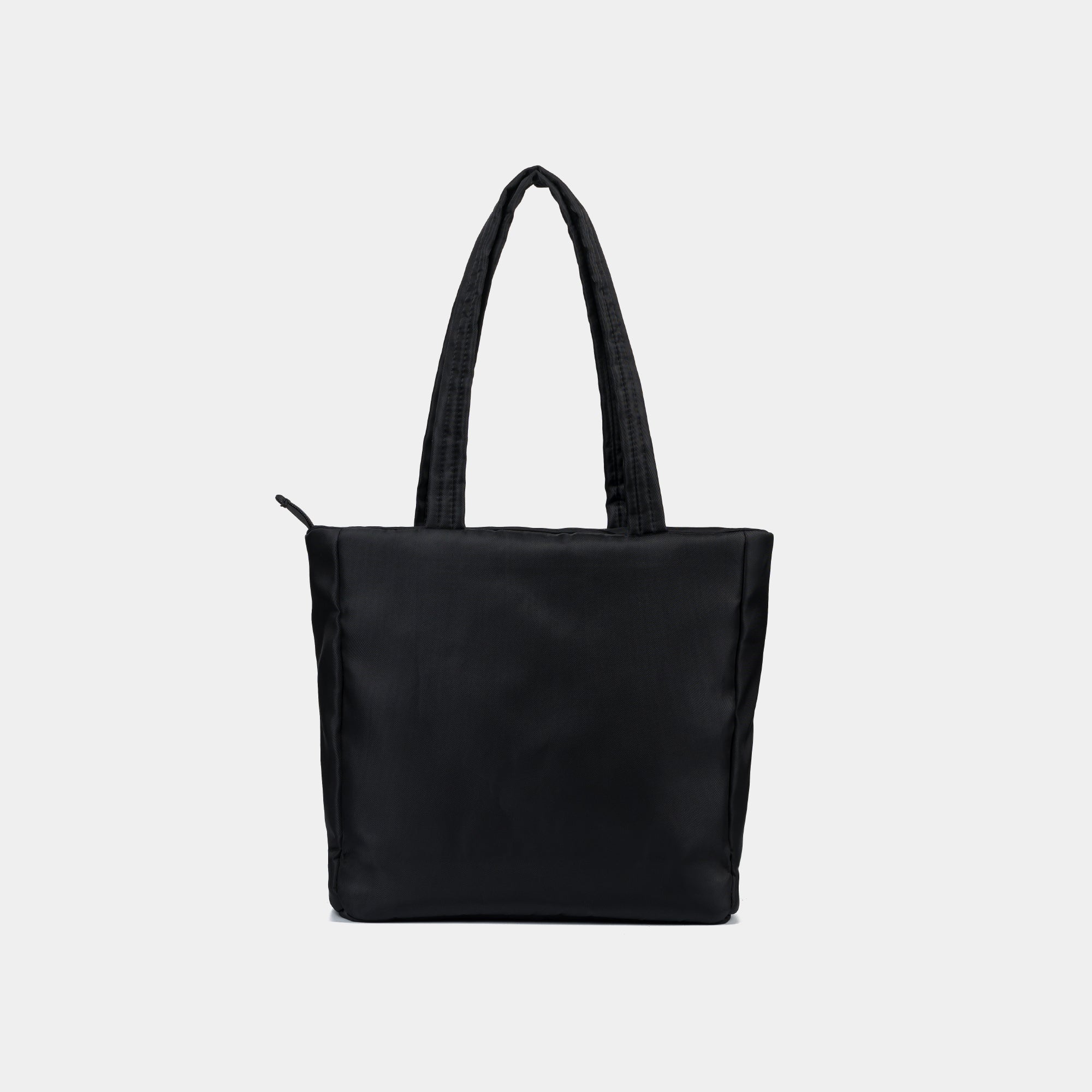 Túi tote phao thêu slogan đen