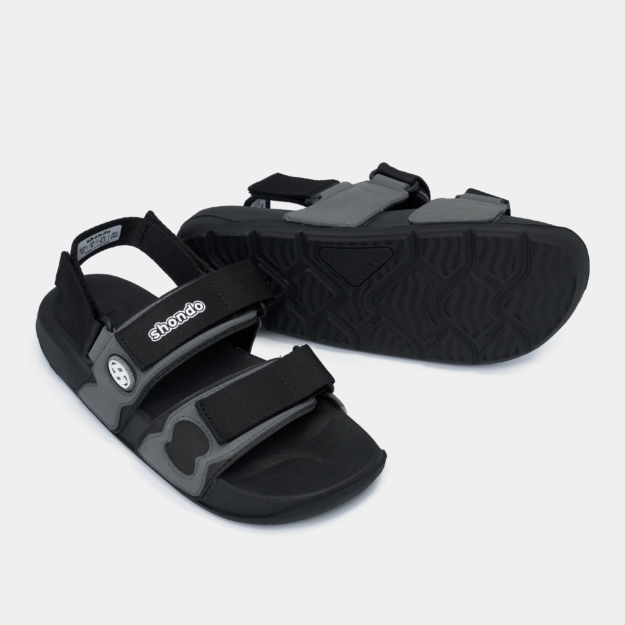 Sandal Platy 7 quai ngang unisex đen