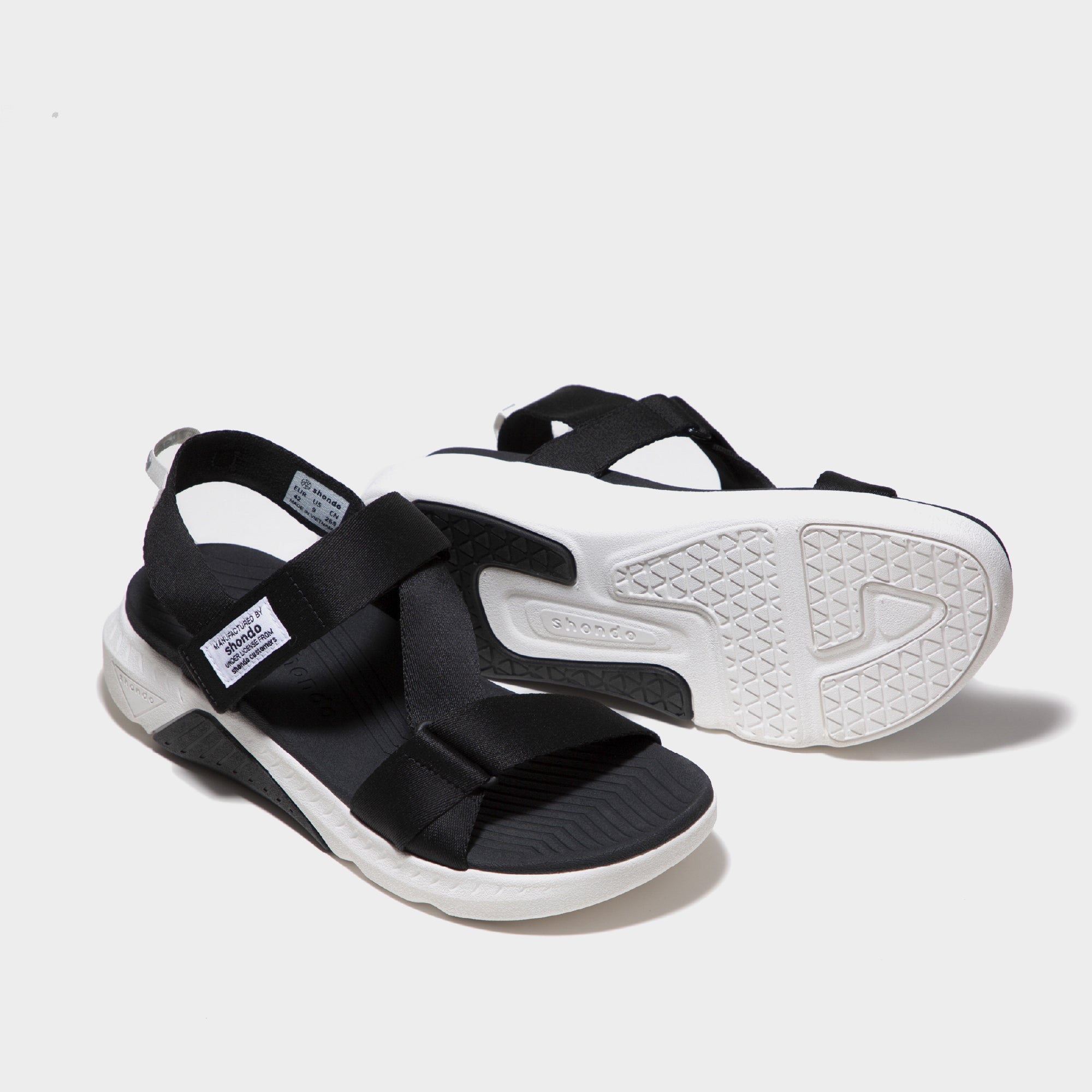Sandal F7R đế trắng phối đen quai đen