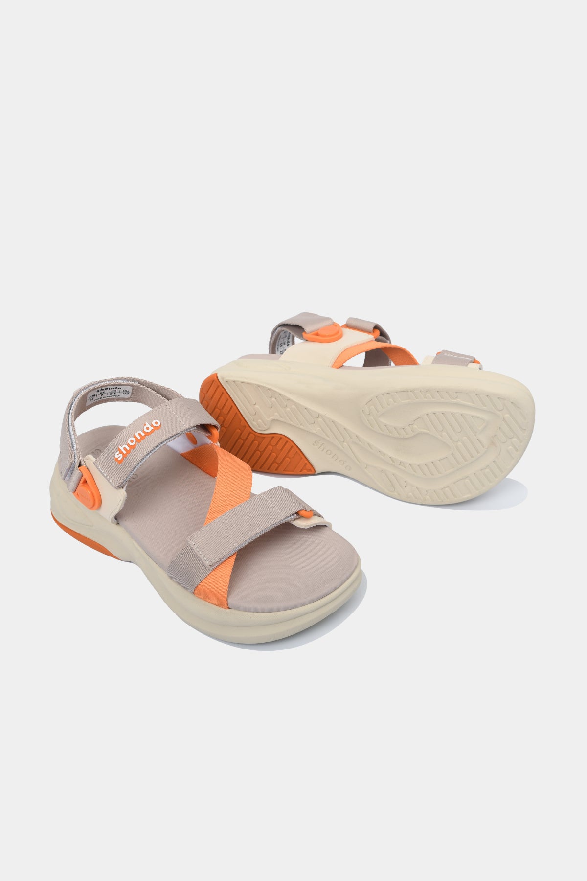 Sandal nữ F8B quai xoay nâu be cam