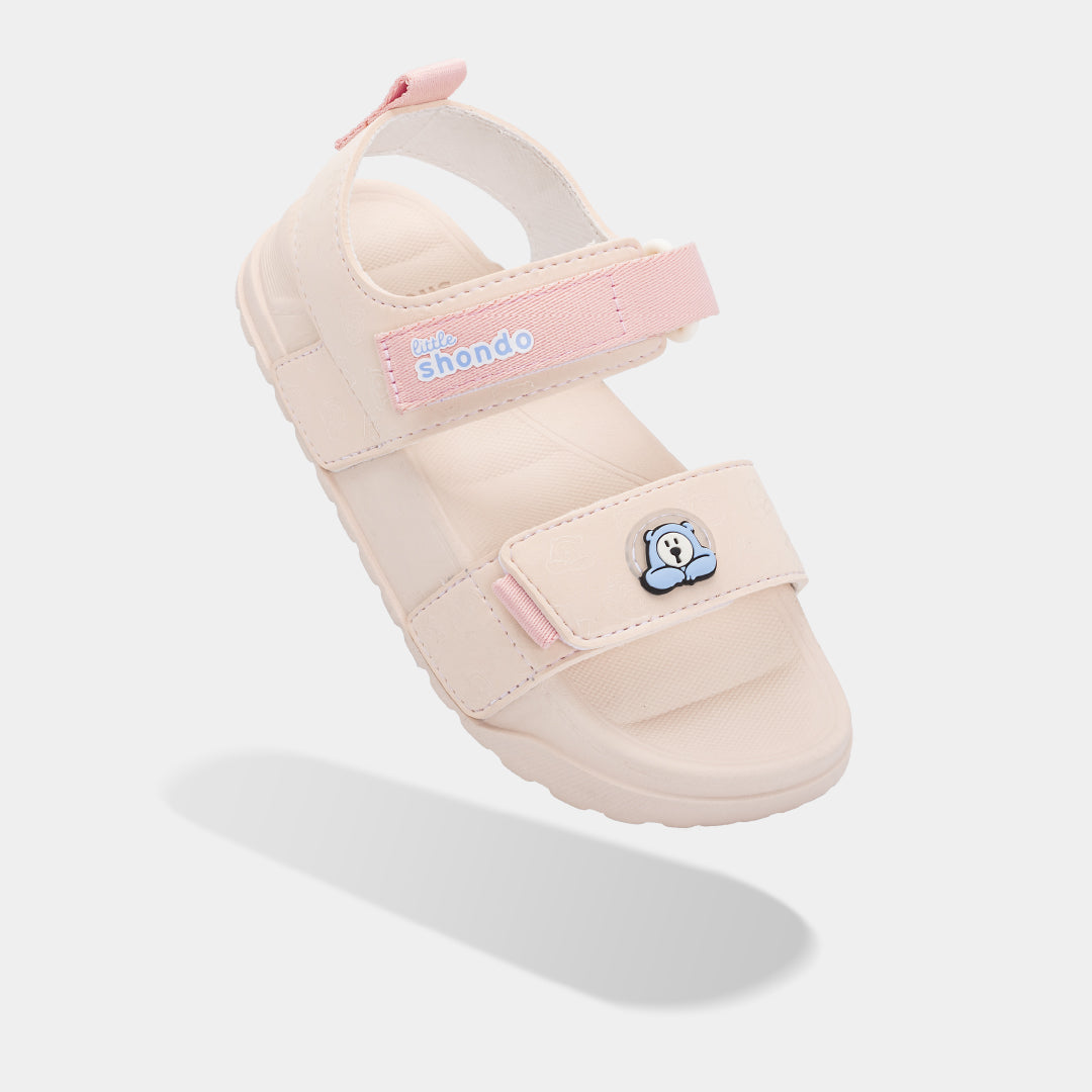 Sandal bé gái Little 4 monogram hồng