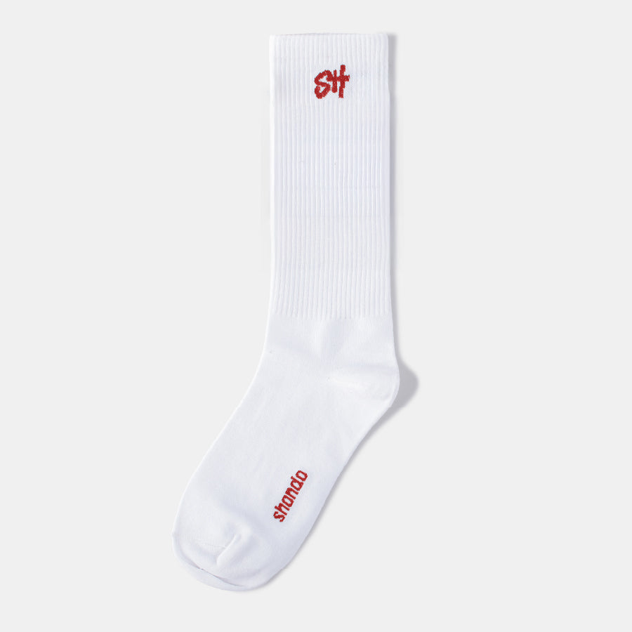 Vớ cổ cao logo SH màu trắng phối đỏ