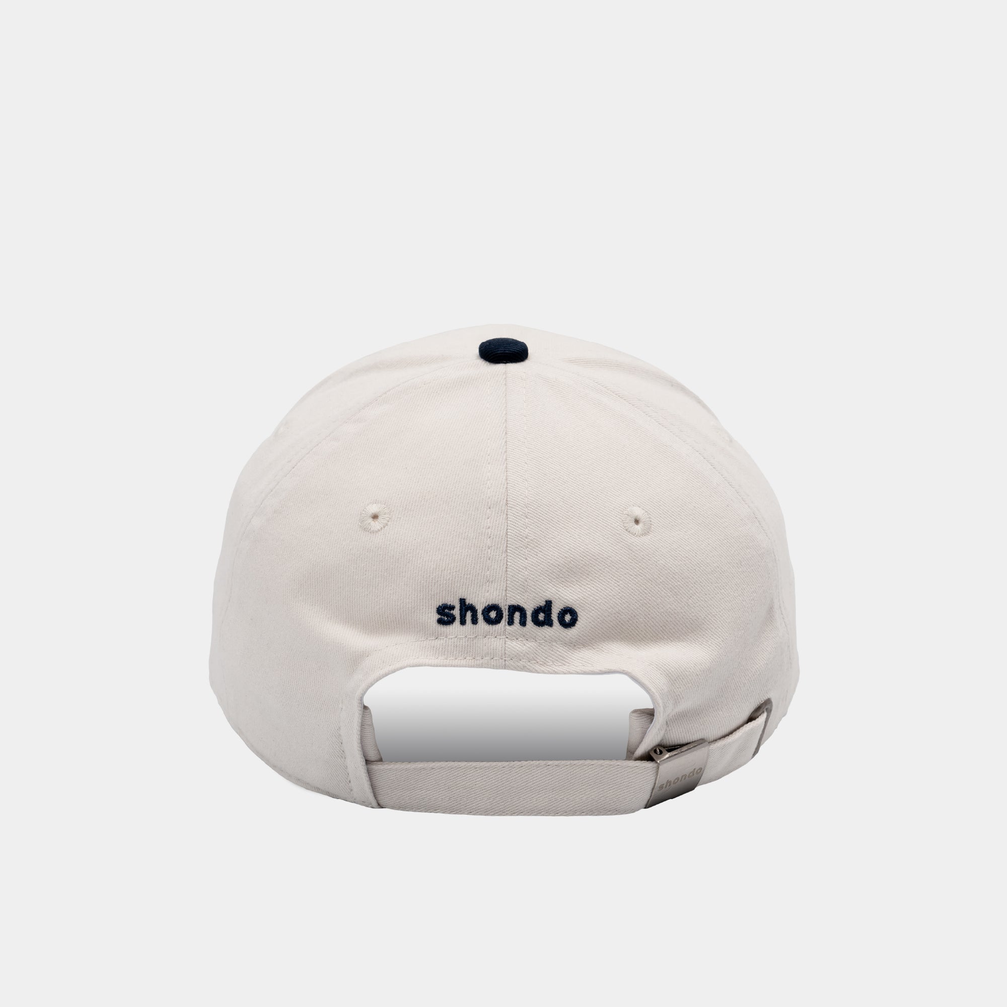 Nón lưỡi trai thêu logo Shondo trắng xanh