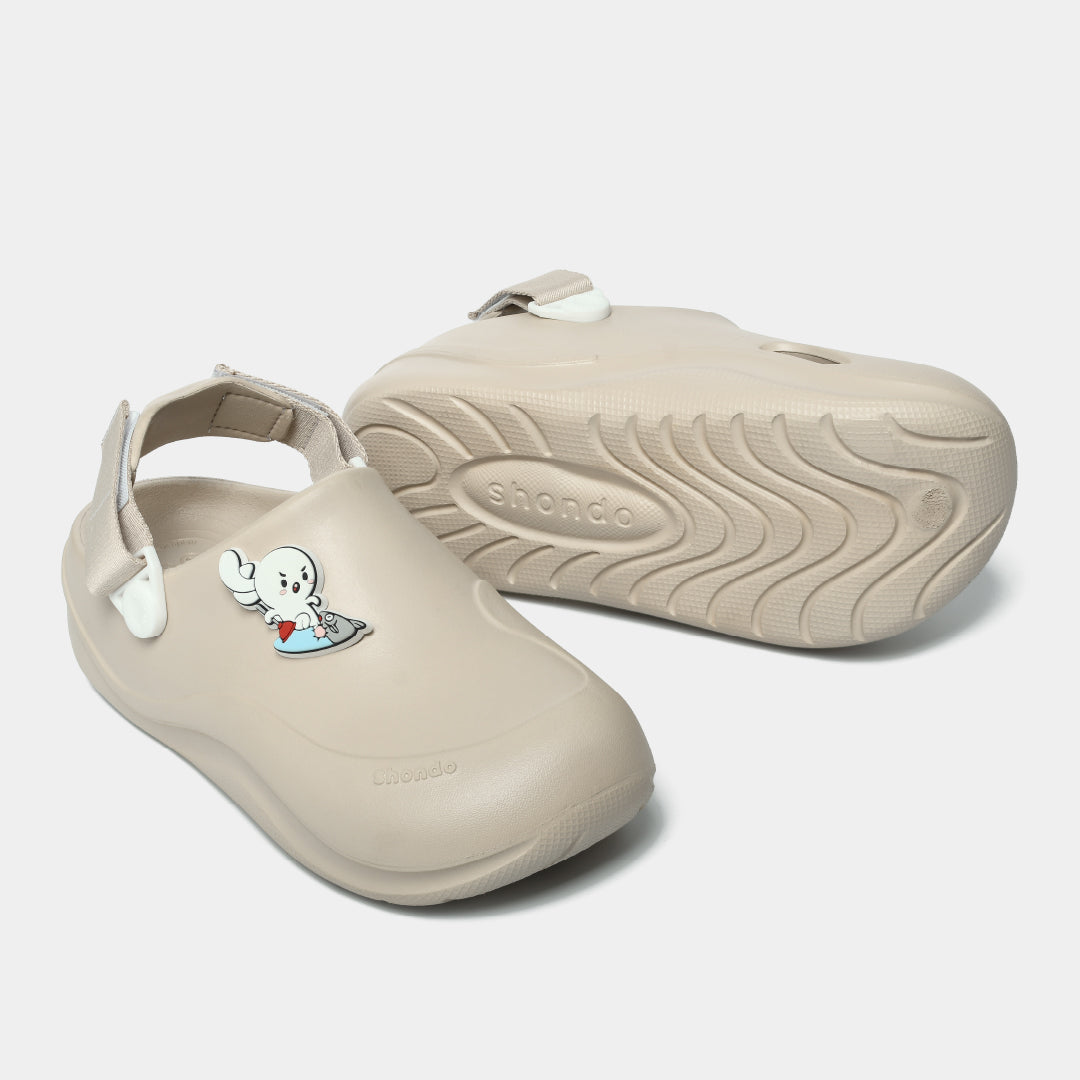 Clog nhựa đúc nam nữ Suke T7M be