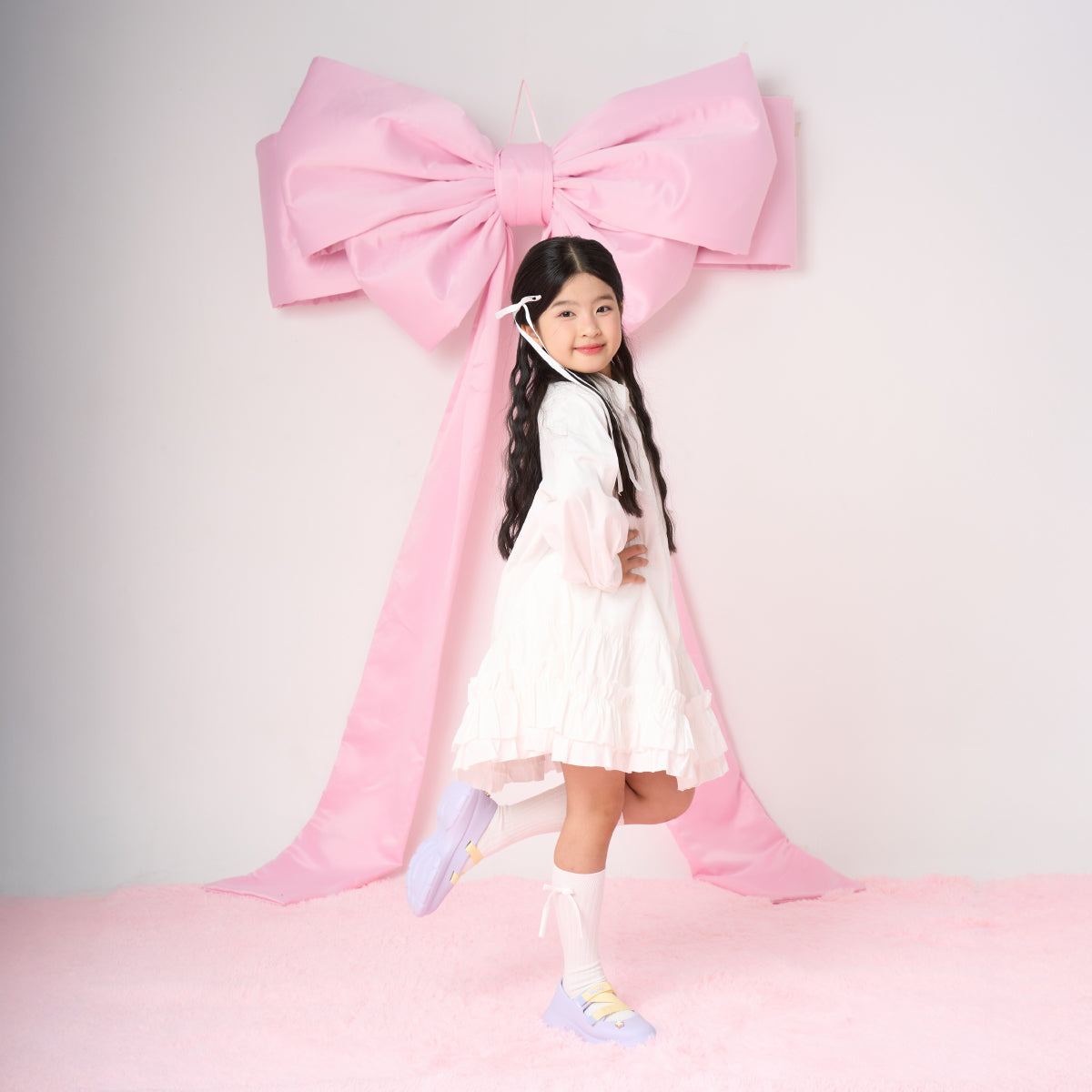 Giày ballet sneaker bé gái Little Dreamie tím