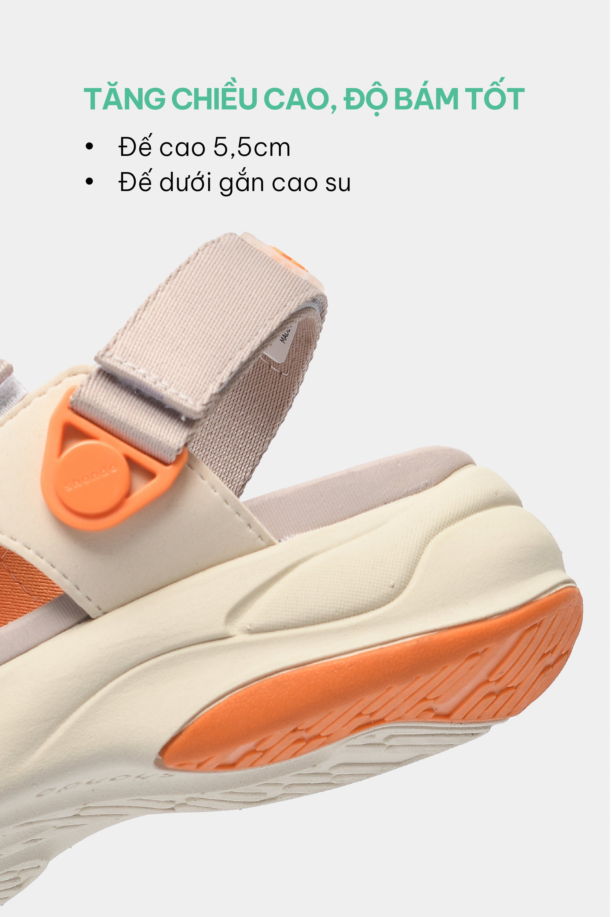 Sandal nữ F8B quai xoay nâu be cam