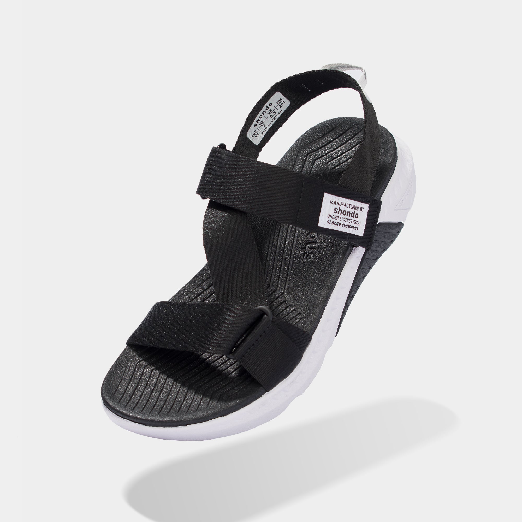 Sandal F7R đế trắng phối đen quai đen