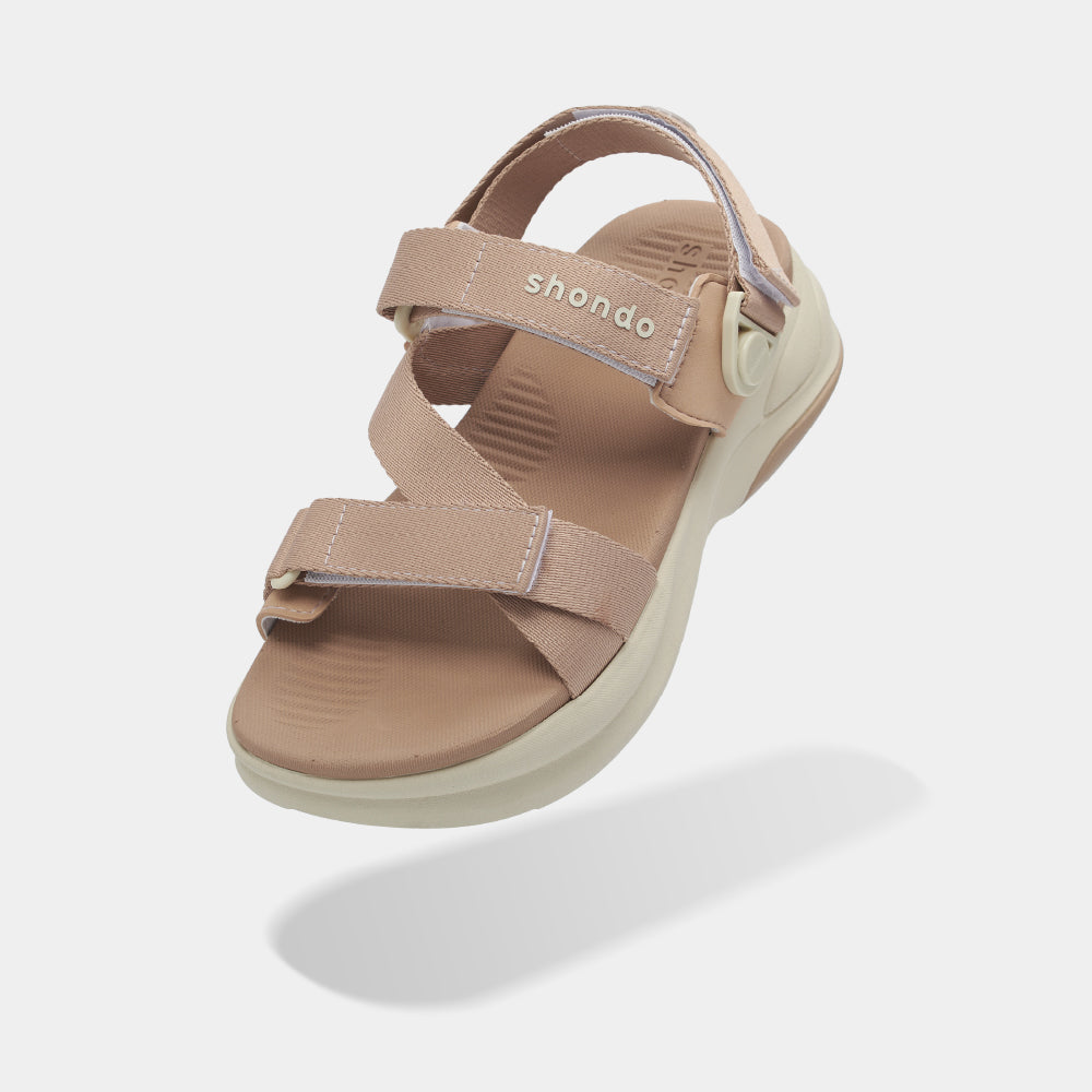 Sandal nam nữ F8B quai xoay nâu