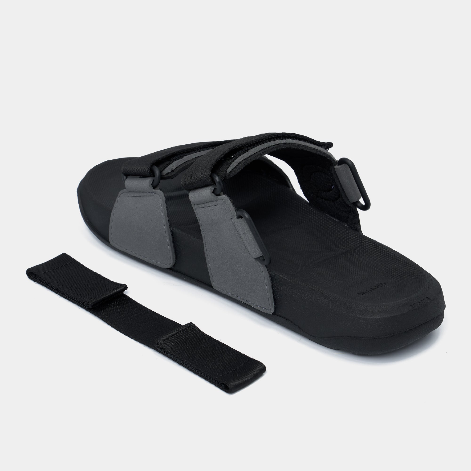 Sandal Platy 7 quai ngang unisex đen