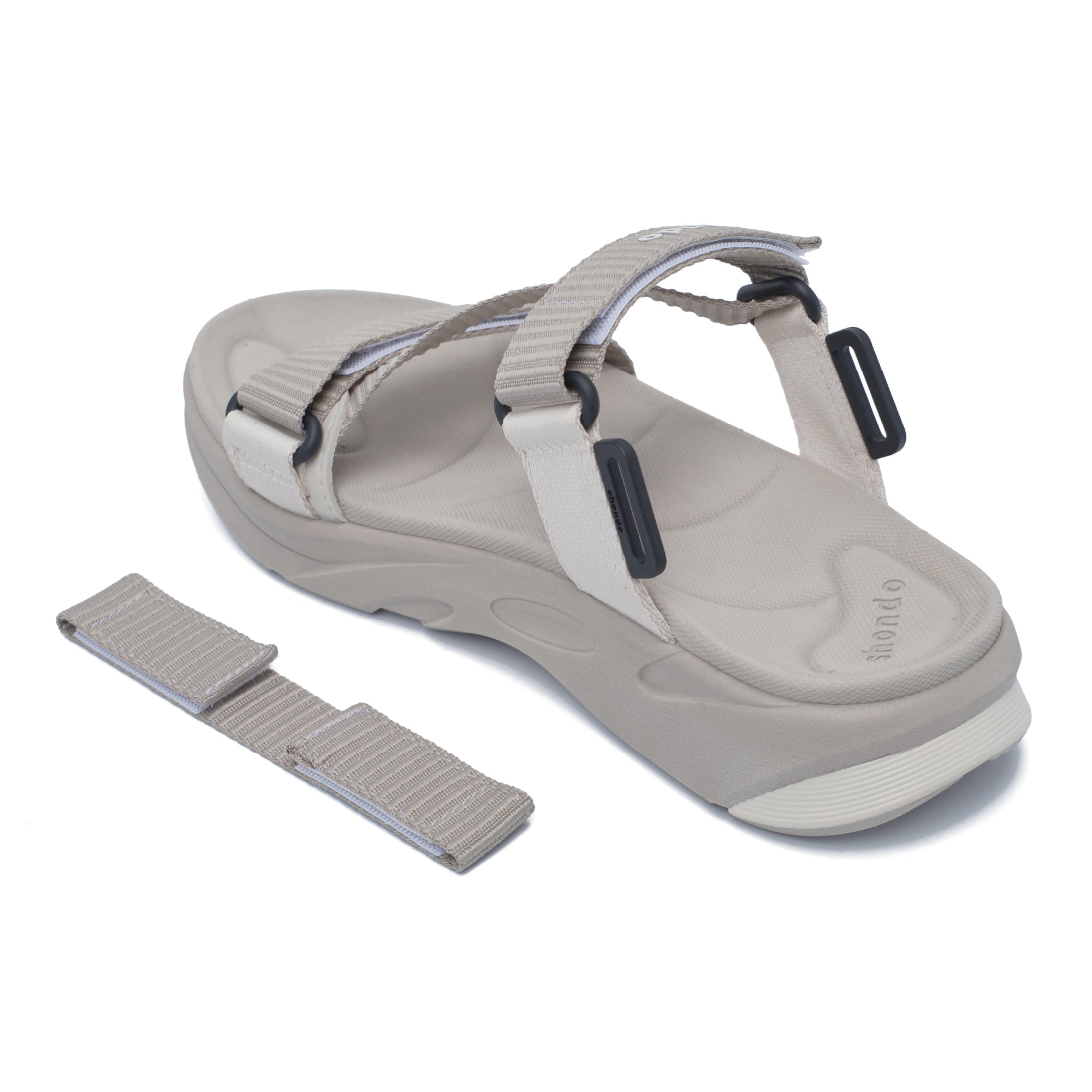 Sandal F8M quai chéo unisex nâu nhạt