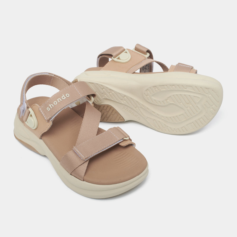 Sandal nam nữ F8B quai xoay nâu