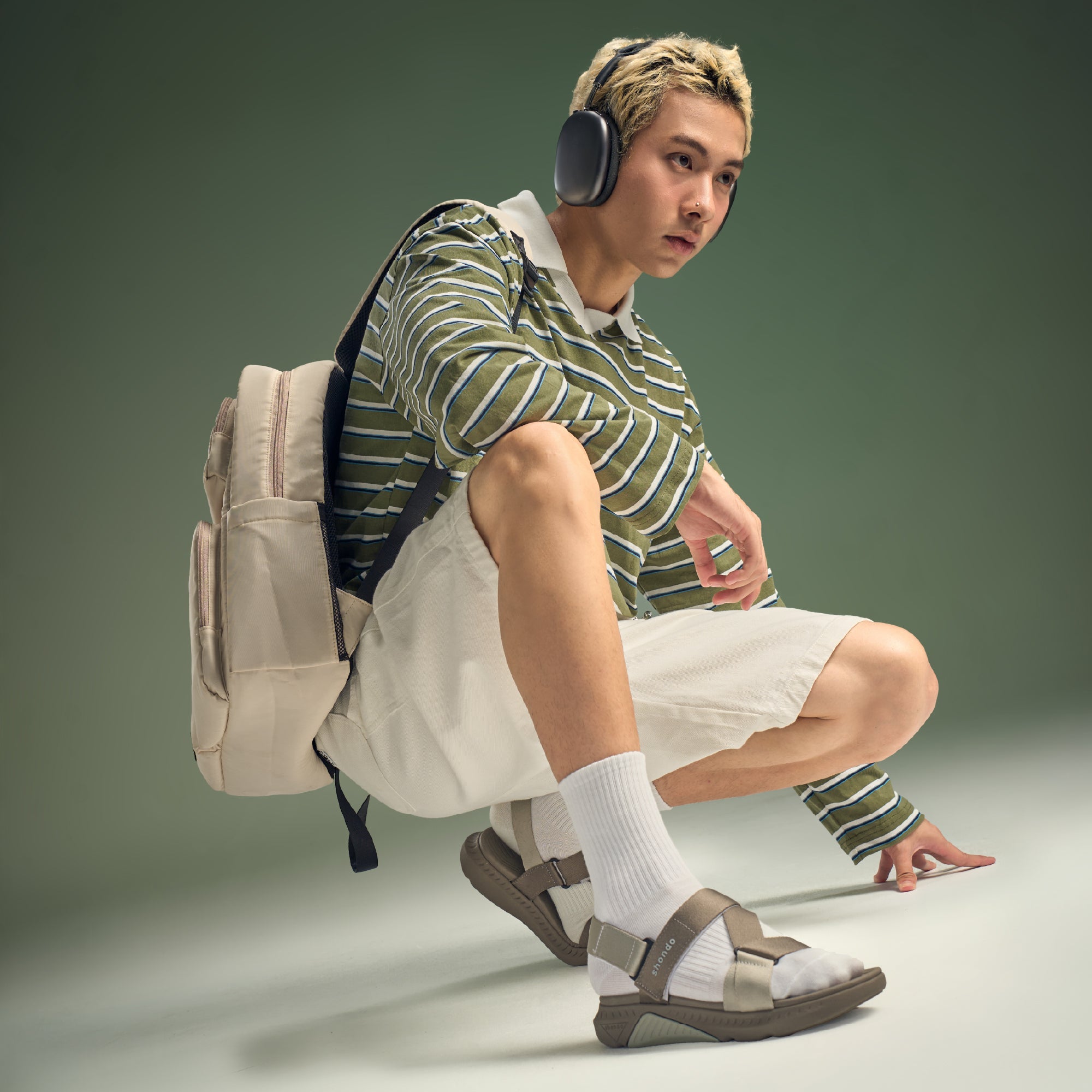 Sandal F7R quai chéo unisex rêu