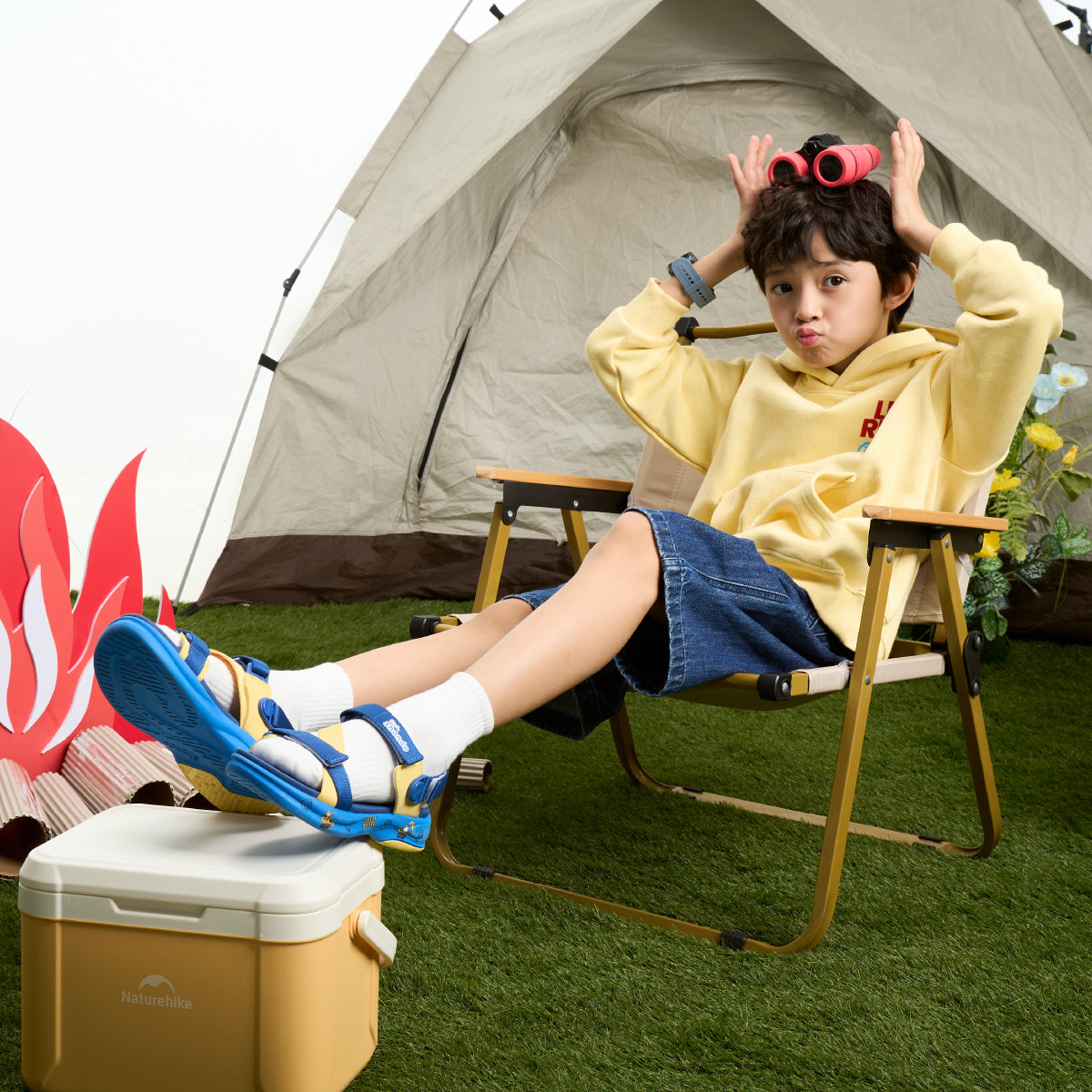 Sandal trẻ em Little 8 quai xoay xanh dương