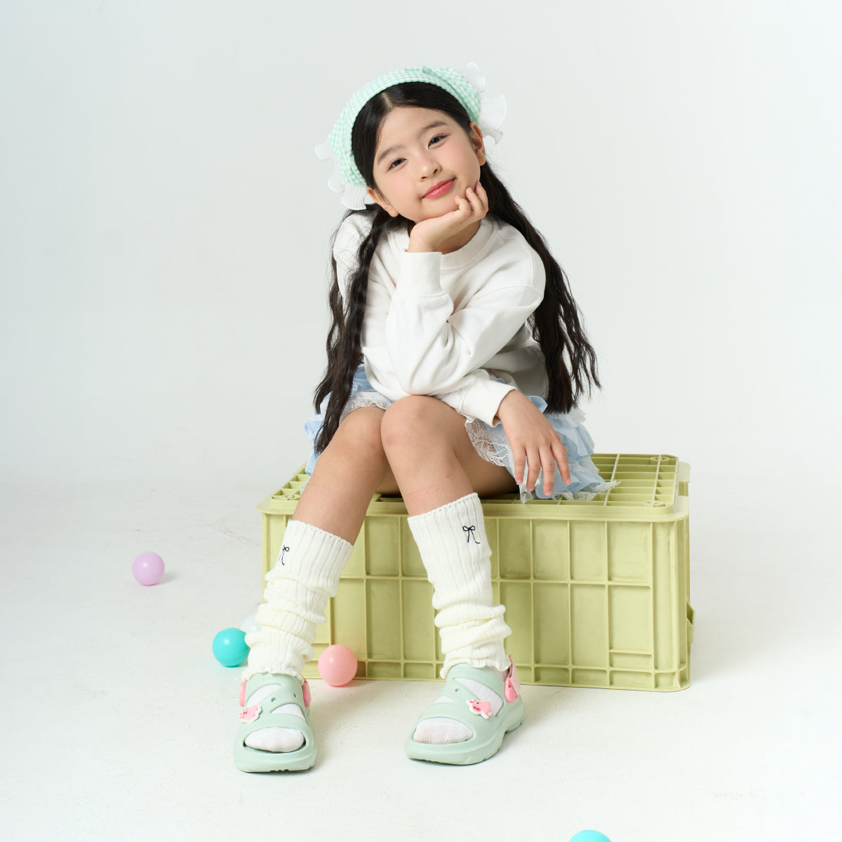 Sandal FX bé gái nhựa đúc xanh ngọc