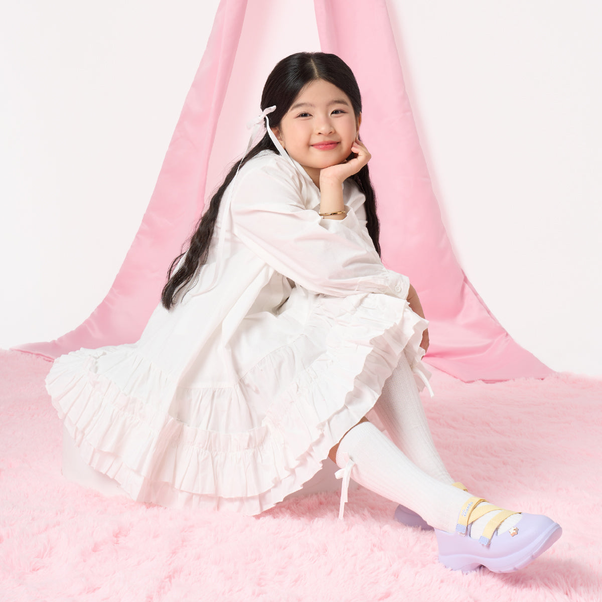 Giày ballet sneaker bé gái Little Dreamie tím