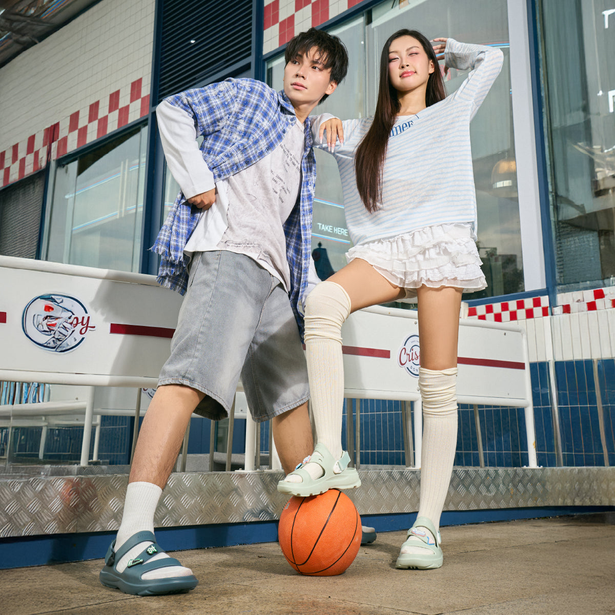 Sandal FX nữ nhựa đúc xanh mint