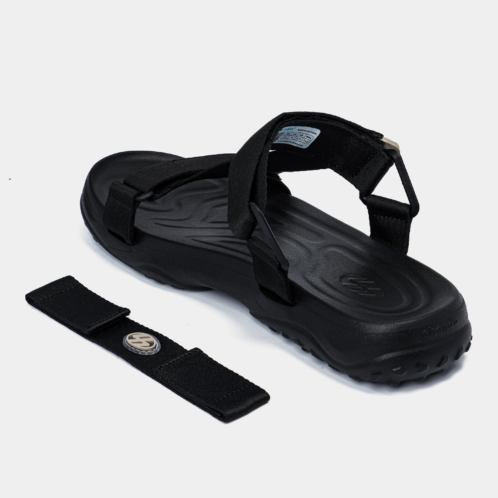 Sandal F11 quai chéo unisex đen