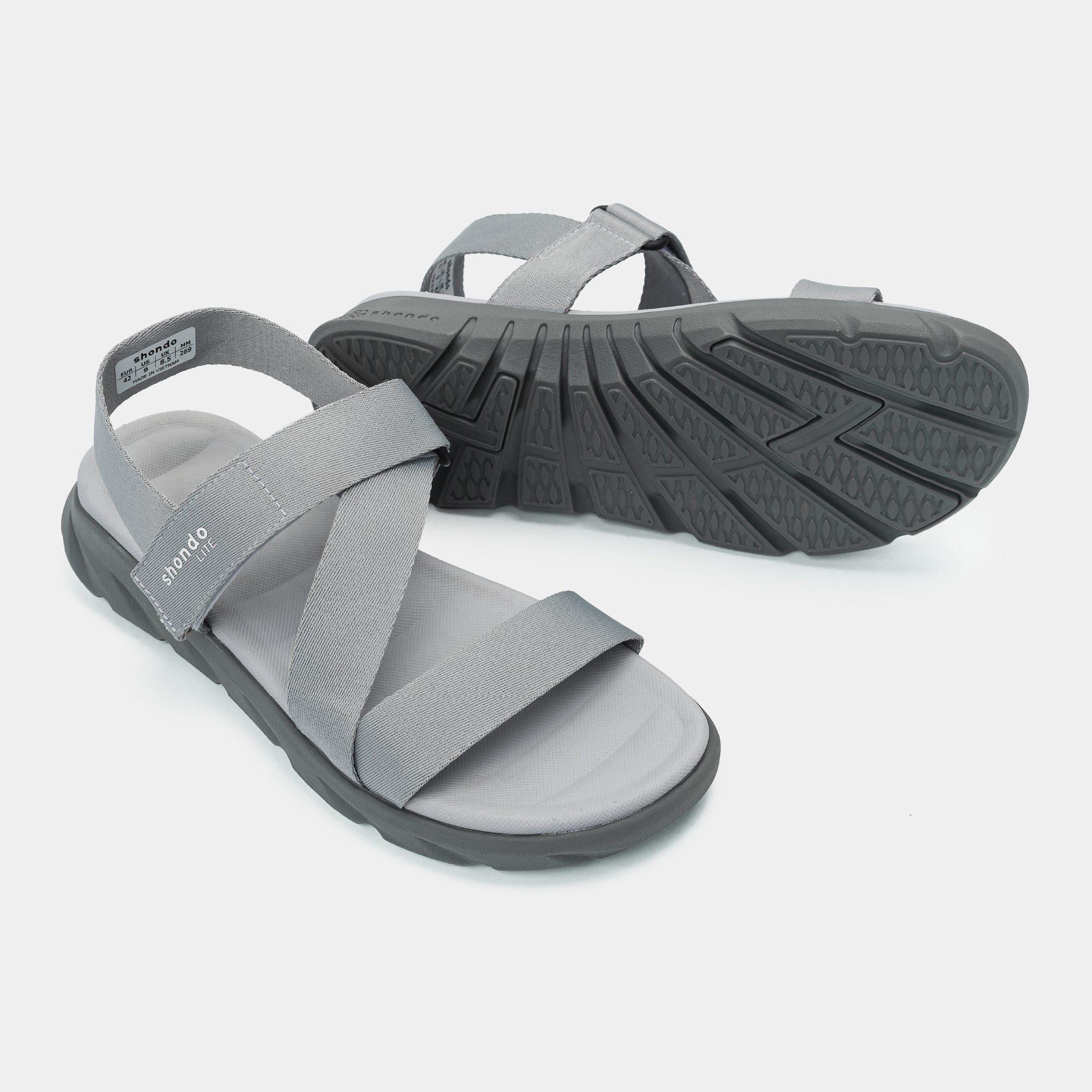 Sandal học sinh F6S Shondo Lite xám