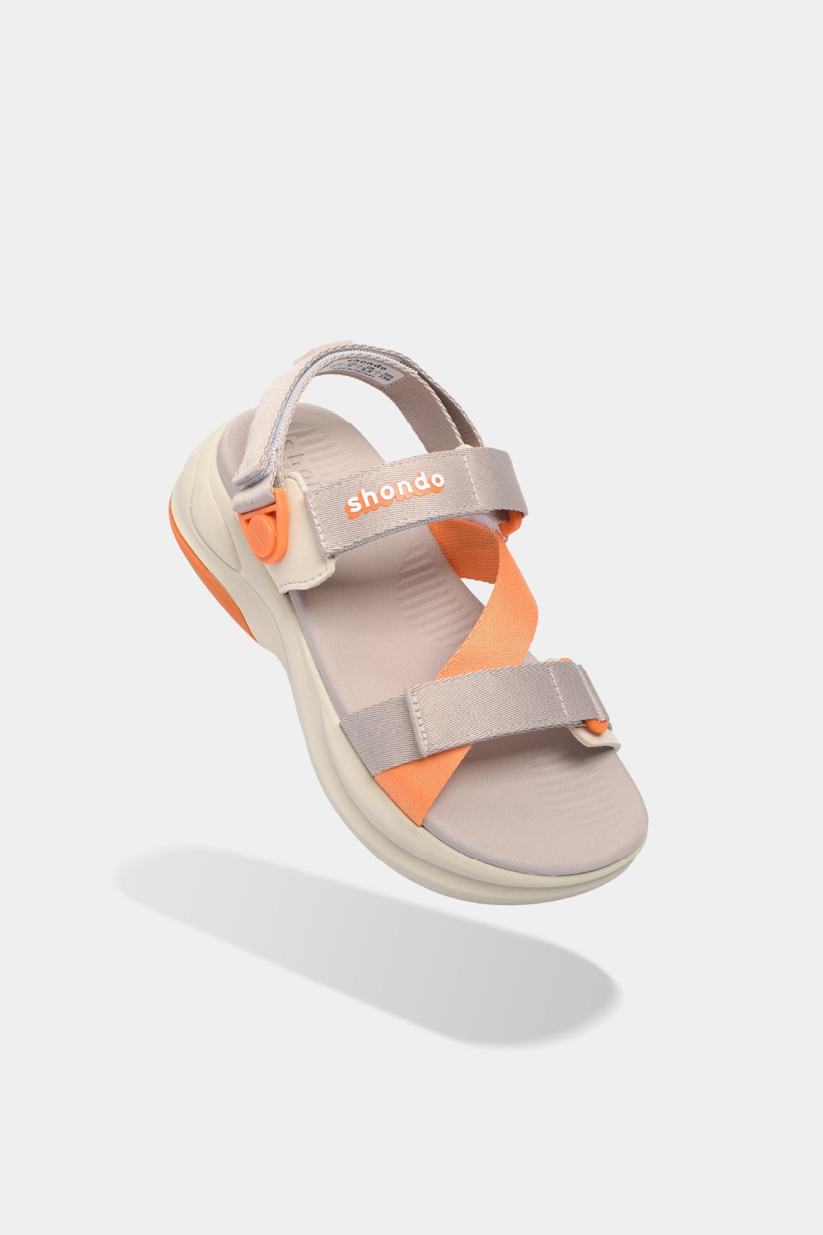 Sandal nữ F8B quai xoay nâu be cam