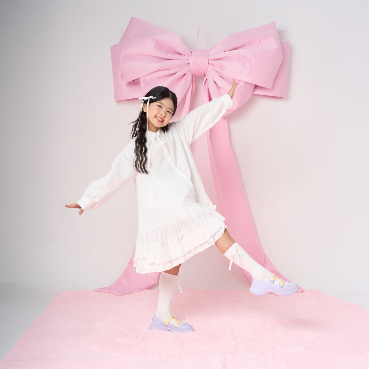 Giày ballet sneaker bé gái Little Dreamie tím