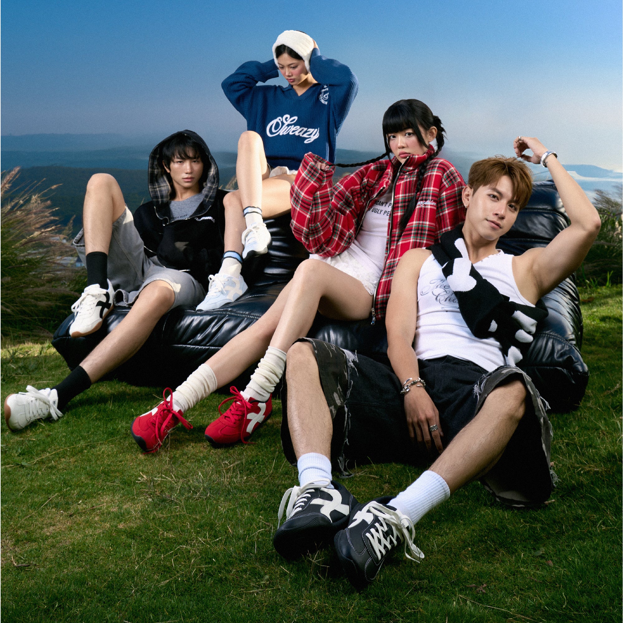 Giày Sneaker Shondo Class 7 Đế Thấp Unisex Màu Trắng