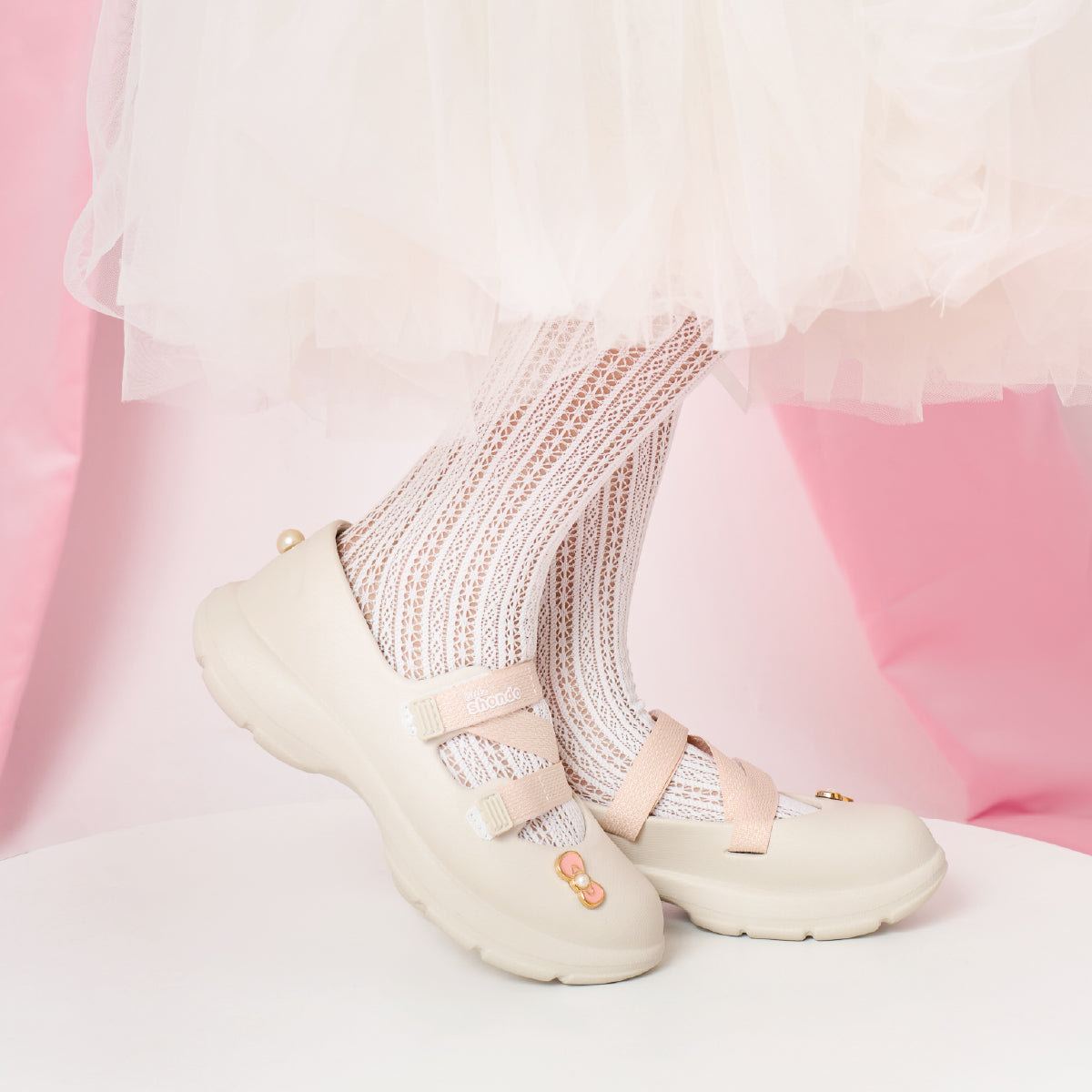 Giày ballet sneaker bé gái Little Dreamie trắng