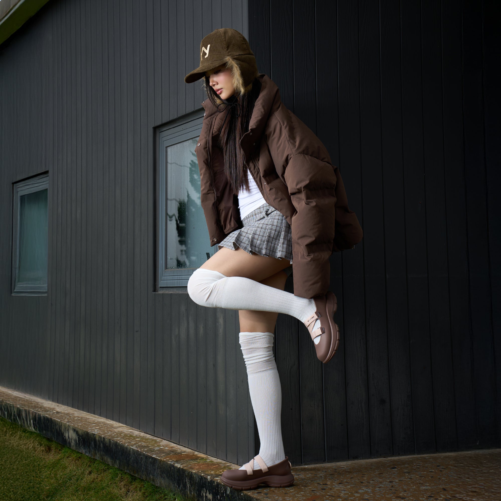 Giày Ballet Sneaker Nữ Shondo Dreamie Màu Nâu Hồng