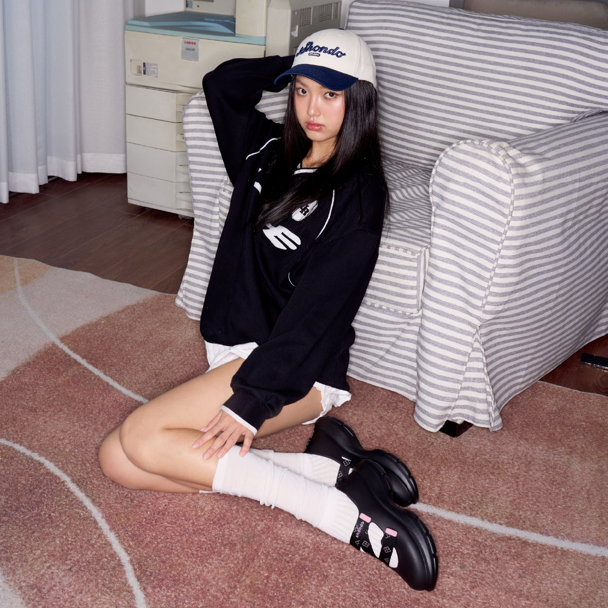 Giày Sneaker ballet Dreamie Limax hoa nữ đen