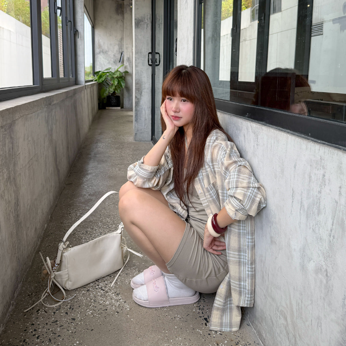 Dép quai ngang Trendy 2 thêu logo Shondo hồng