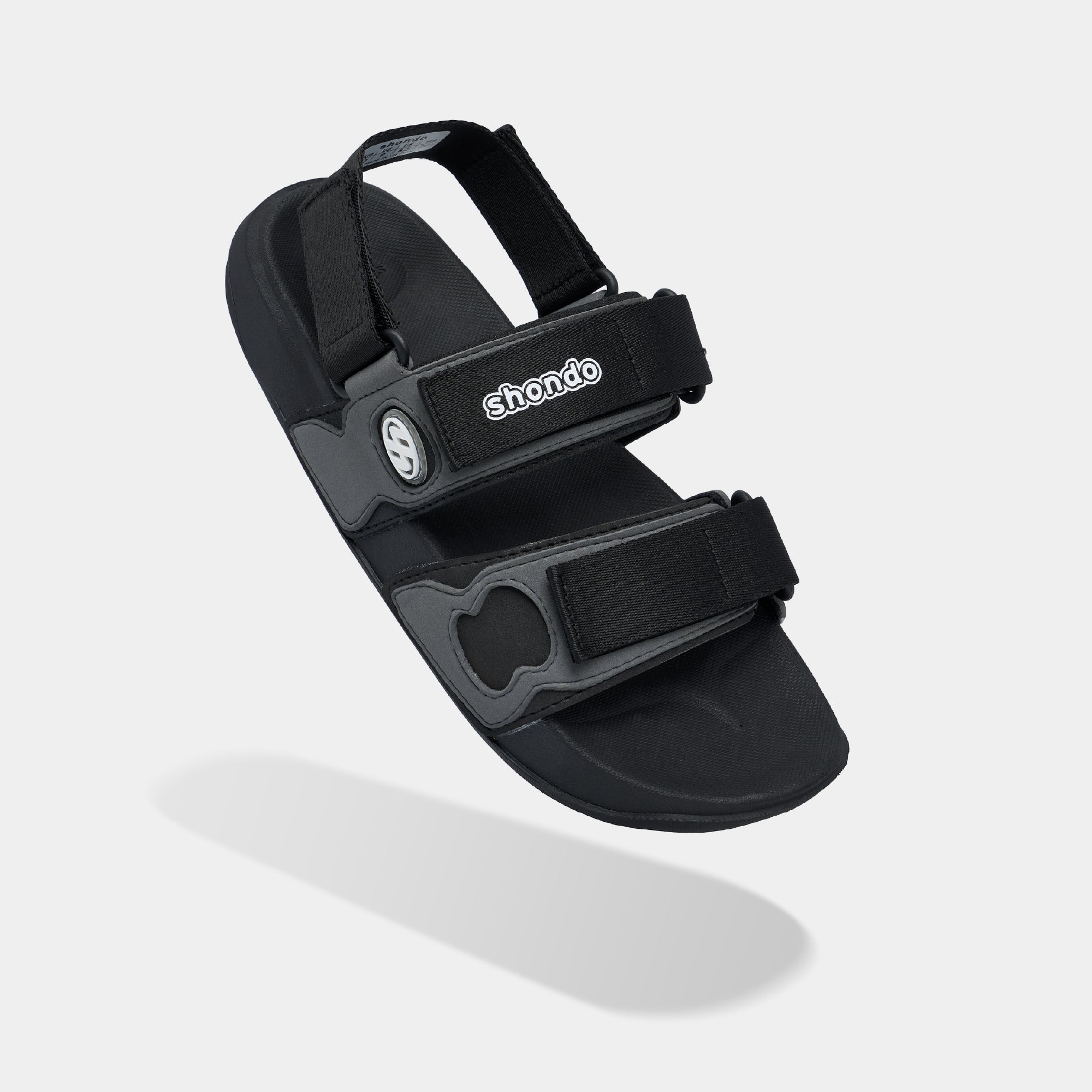 Sandal Platy 7 quai ngang unisex đen