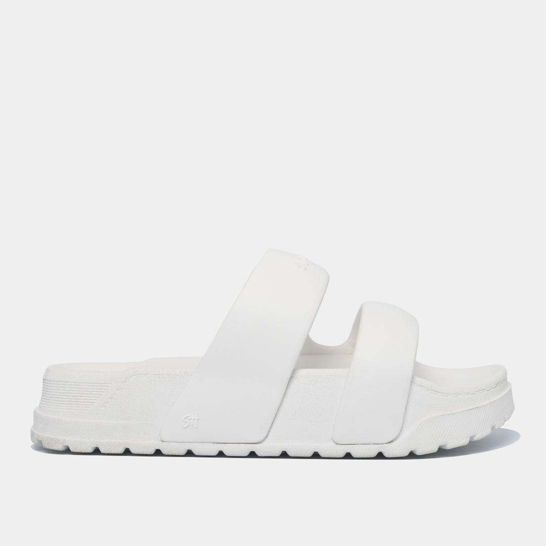 Dép bánh mì Trendy 4 quai nhựa trắng
