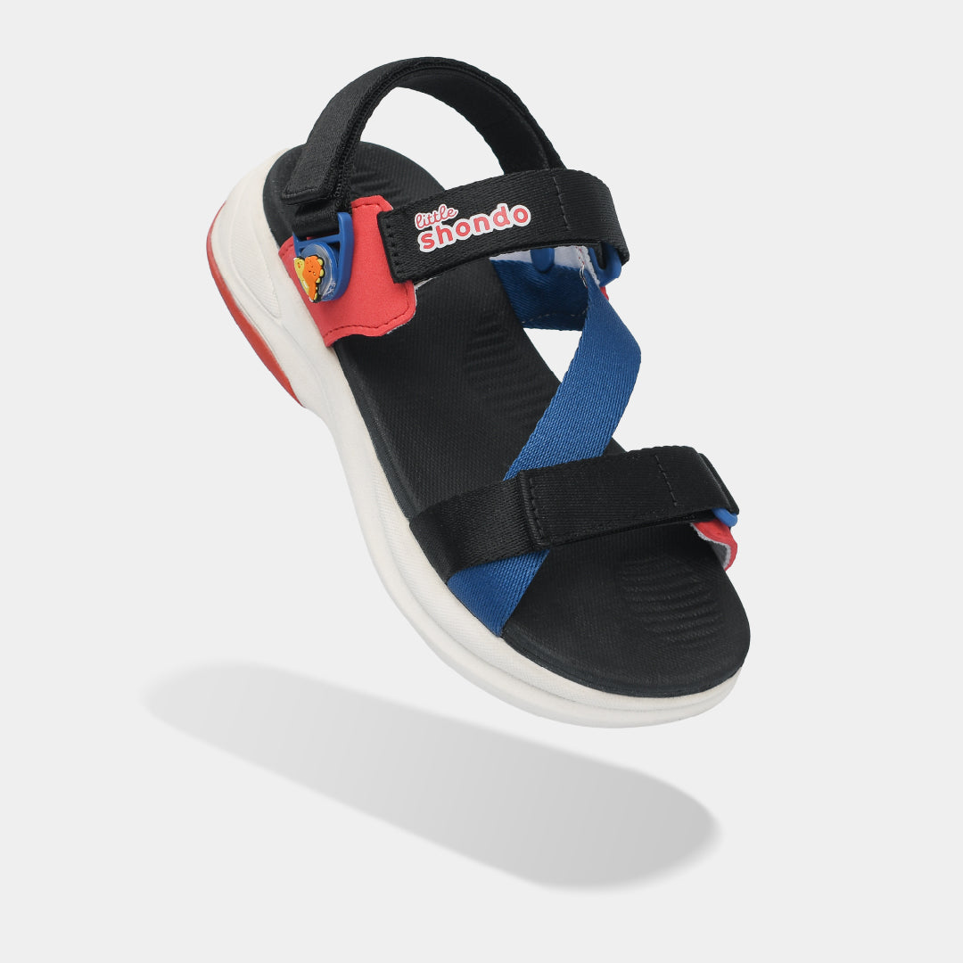 Sandal trẻ em Little 8 quai xoay đen