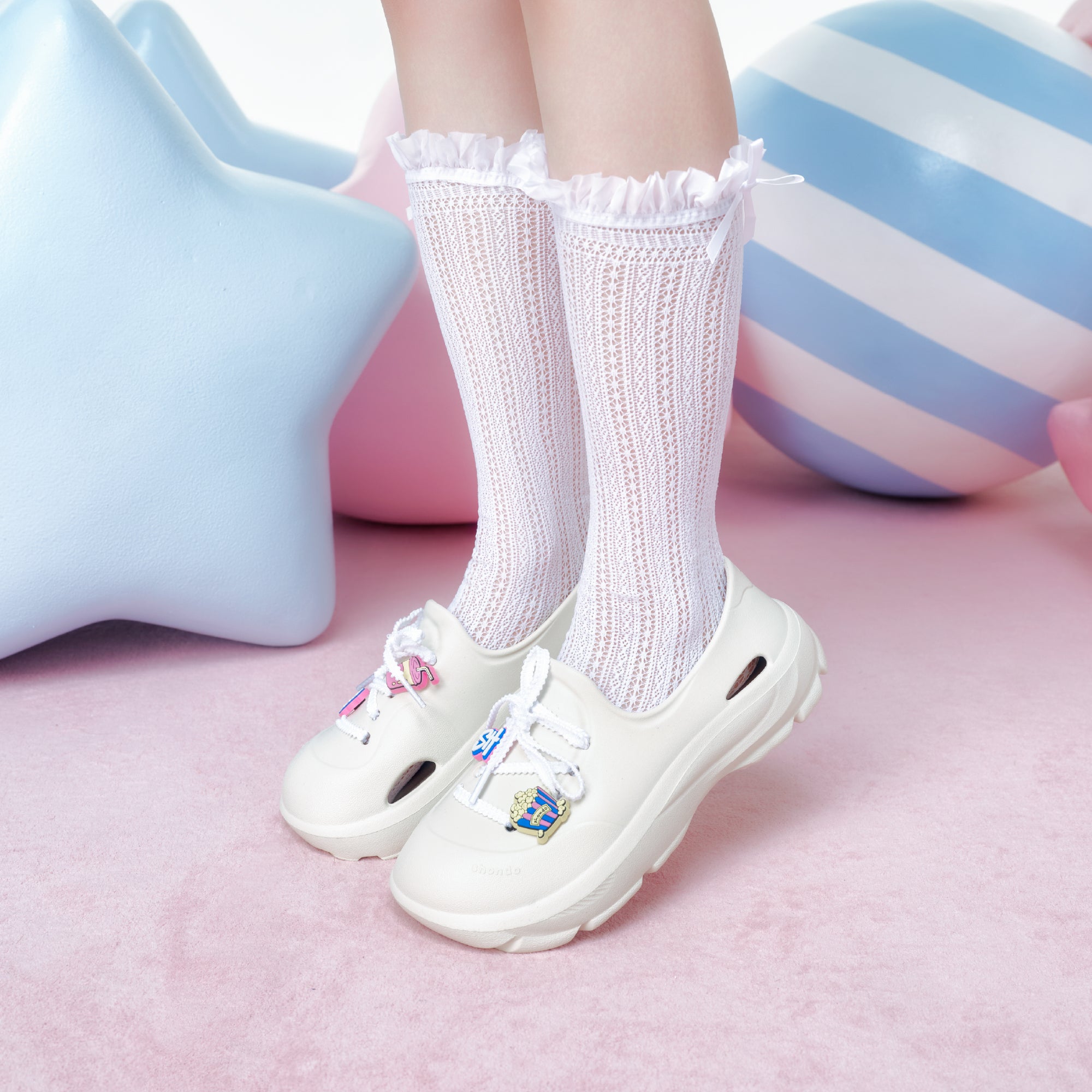 Giày Sneaker Shondo EZI Limax Unisex Màu Trắng Kem