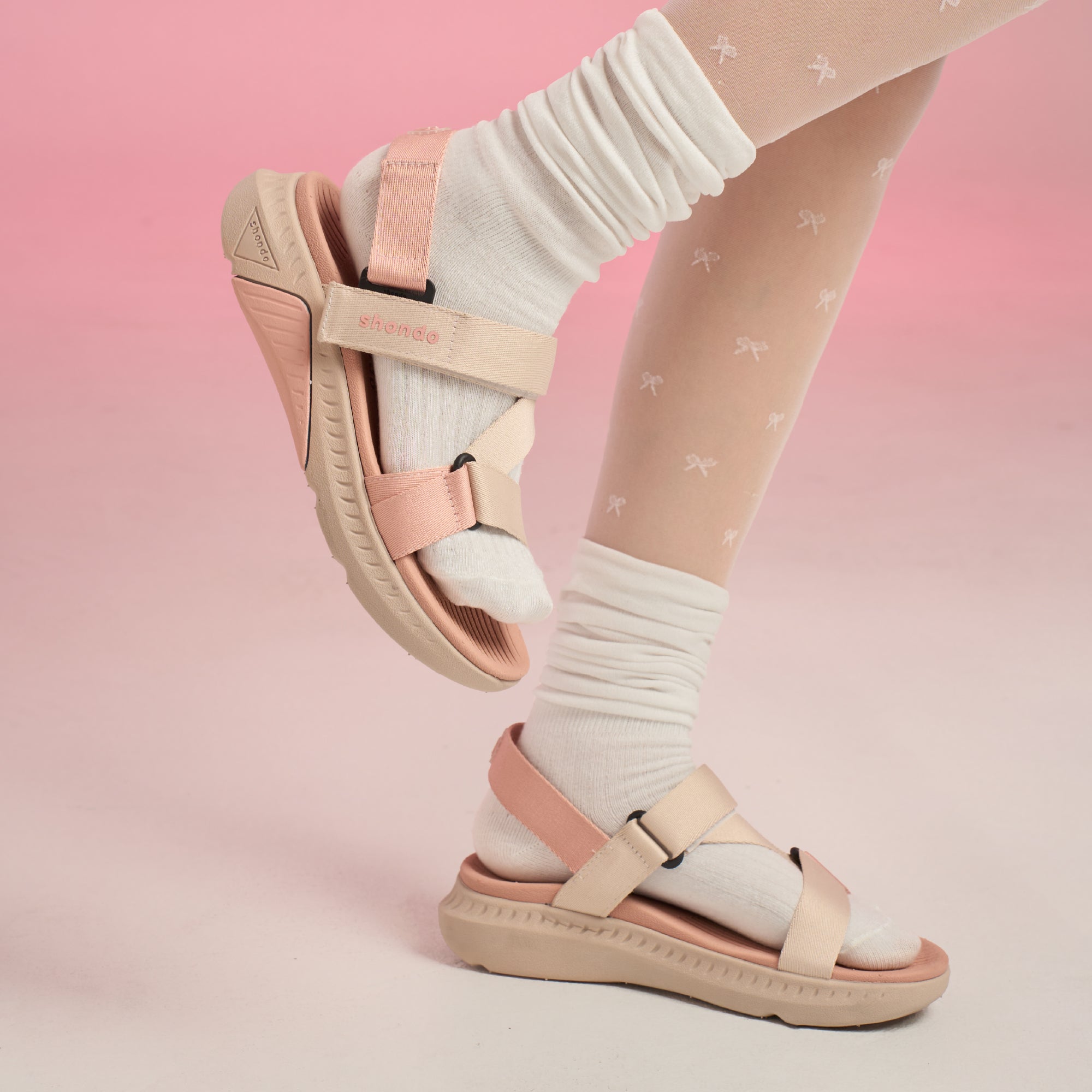 Sandal F7R quai chéo nữ hồng